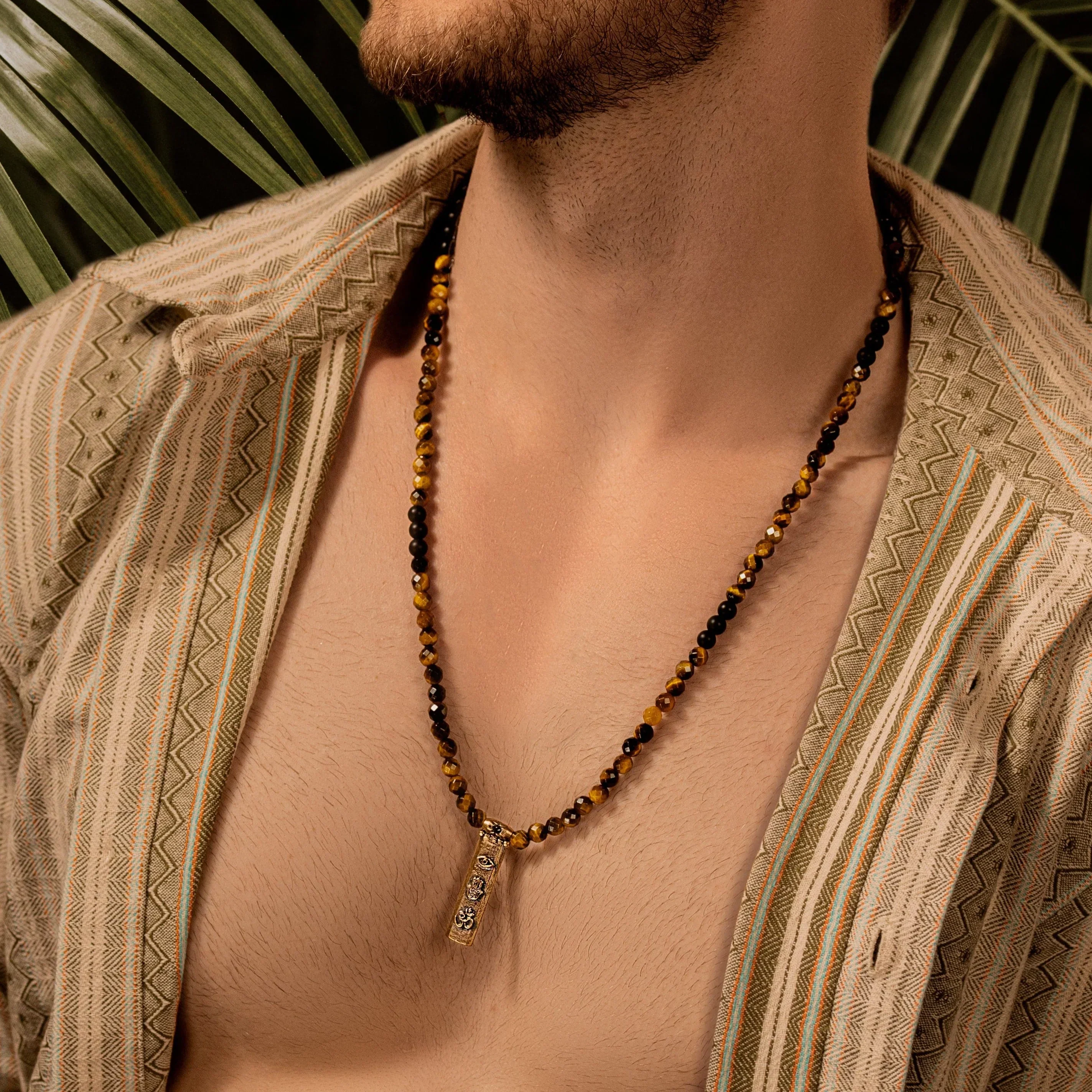 Fearless Spirit 3 Symbol Tiger's Eye Onyx Necklace - Image 3