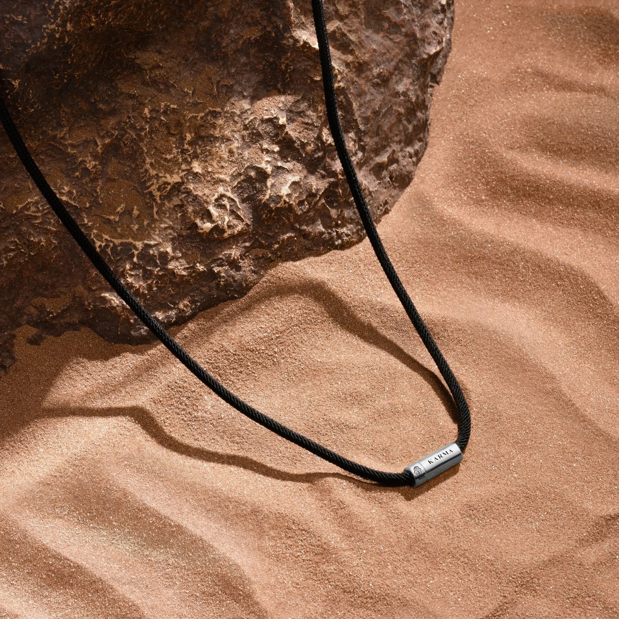 Abundance Mindset Malachite Karma Circle Black String Necklace - Image 3