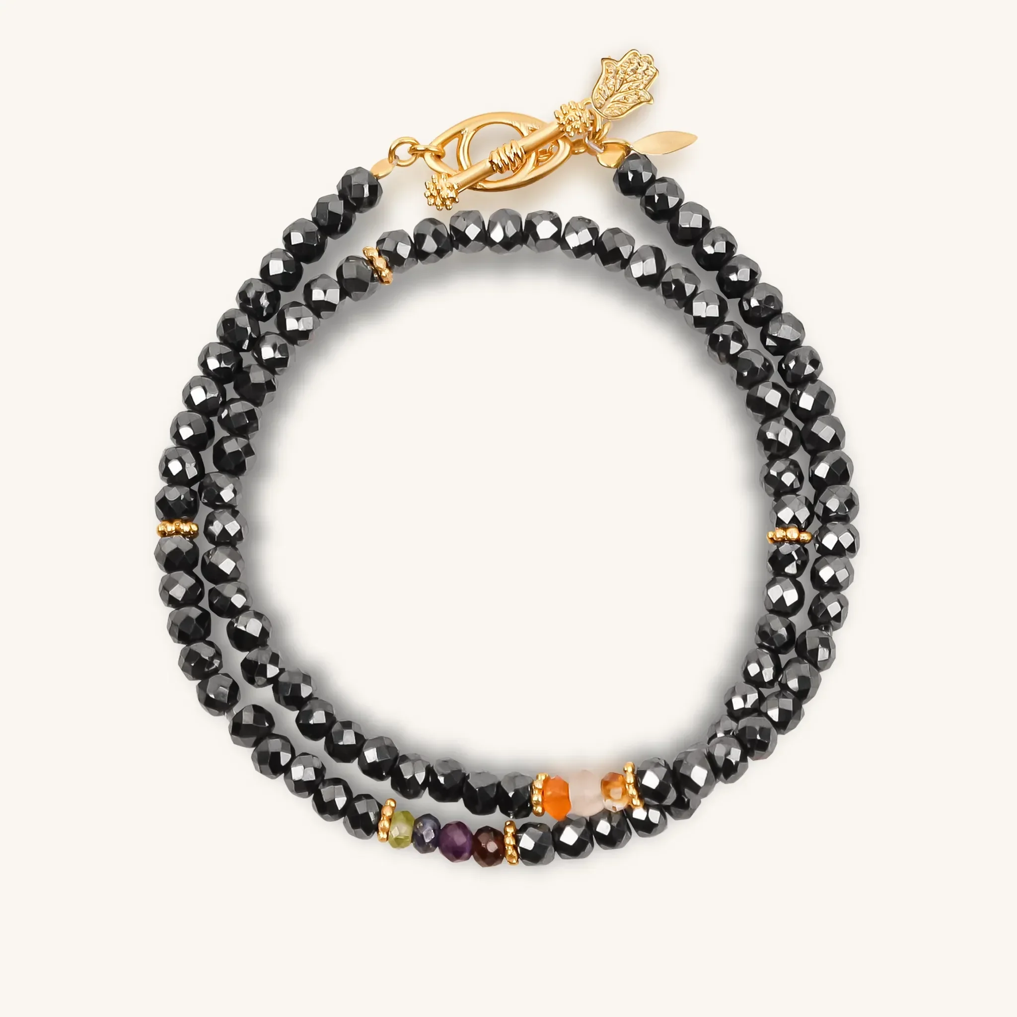 Aligned Energy Wrap Hematite Stone Bracelet