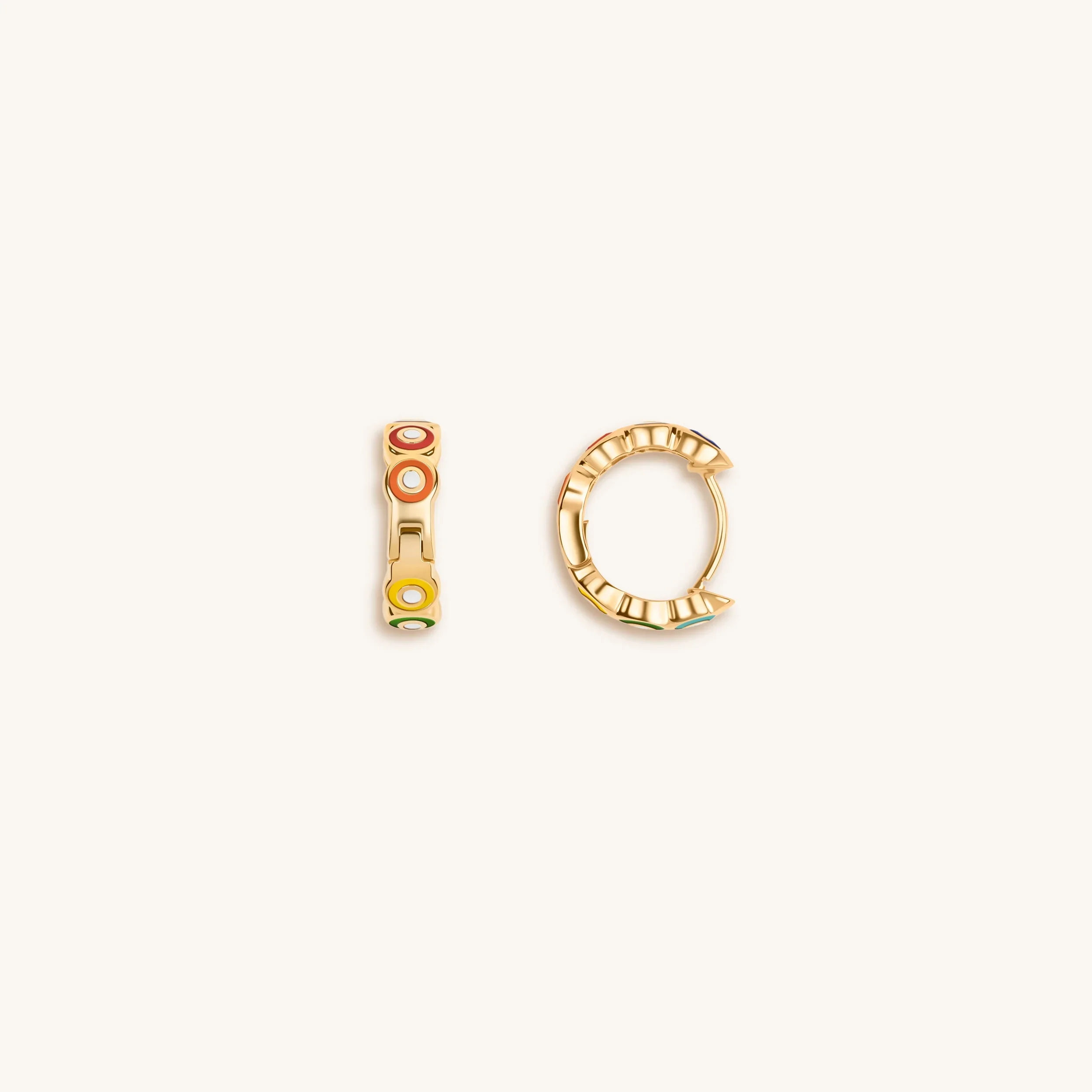 Aligned in Balance Multicolor Enamel Chakra Hoop Earrings - Image 3