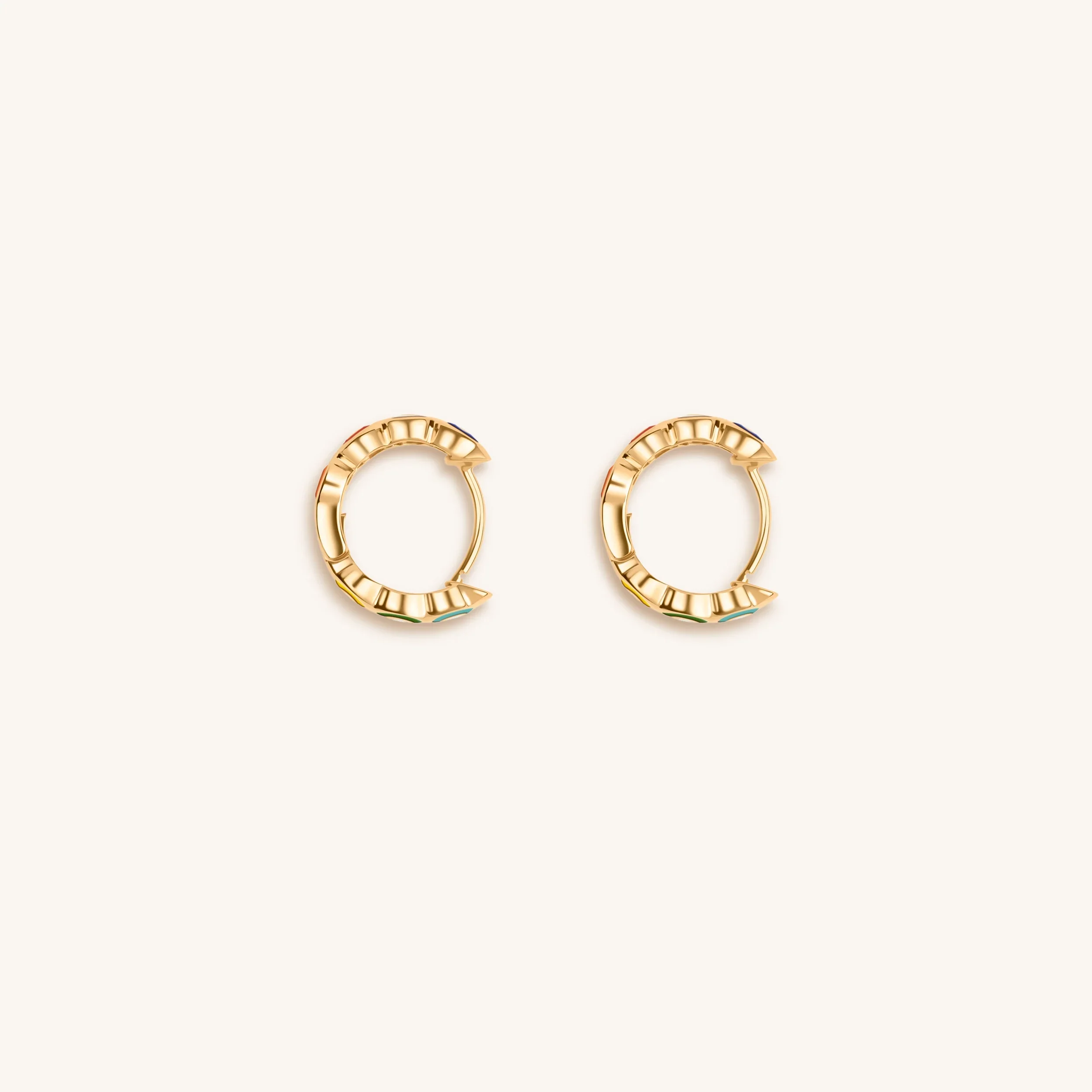 Aligned in Balance Multicolor Enamel Chakra Hoop Earrings - Image 4