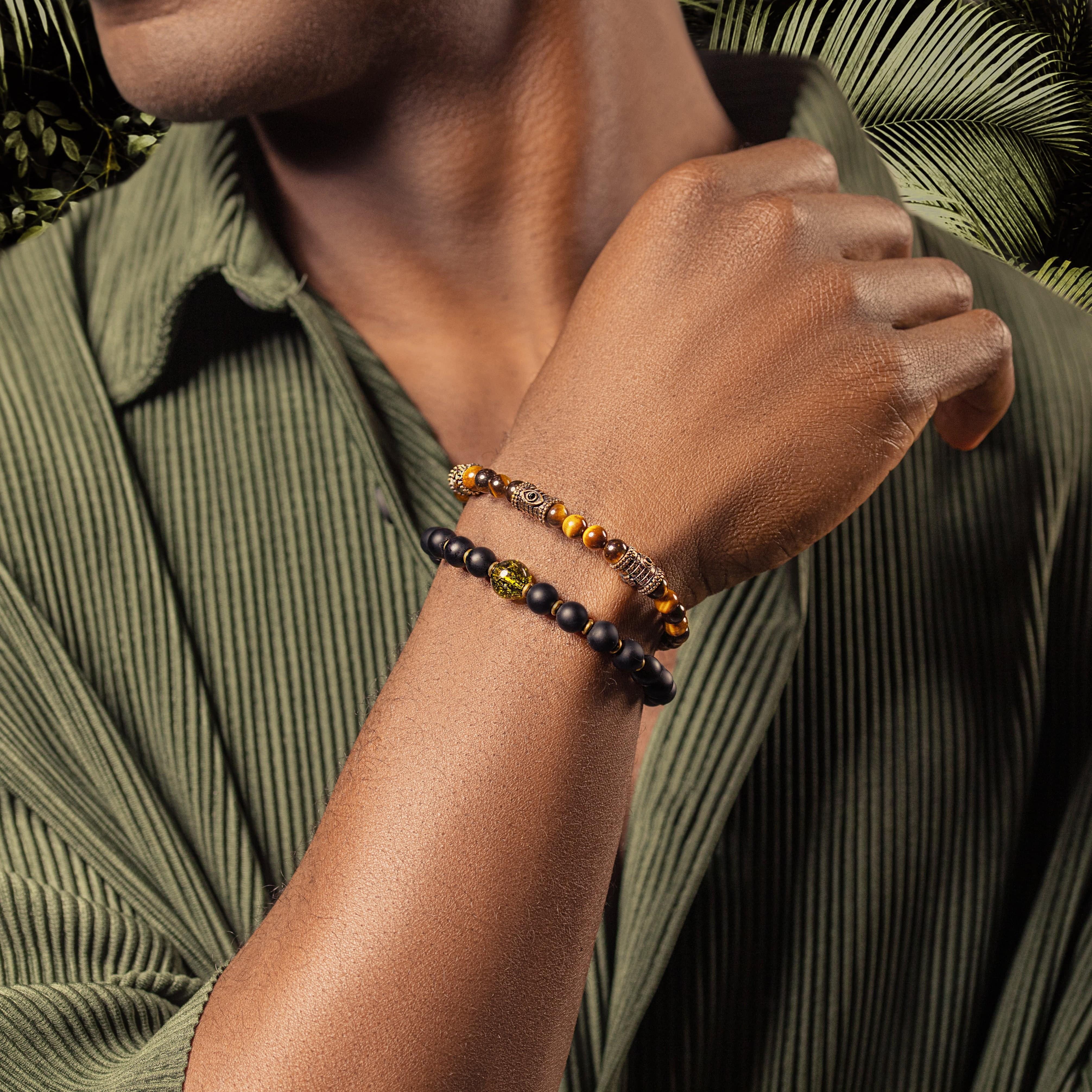 Healing Courage Tiger's Eye Triple Protection Bracelet - Image 3