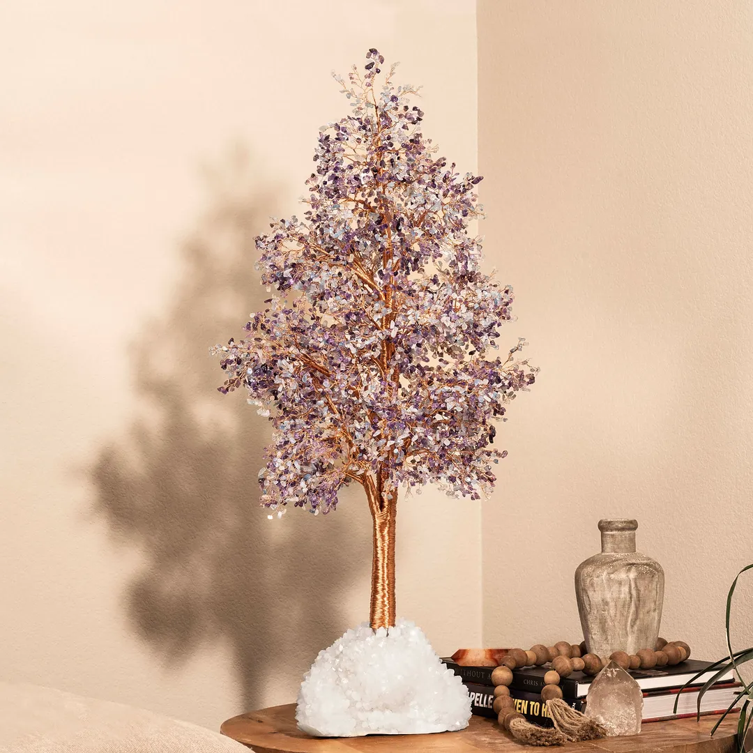 Exquisite Grace Aquamarine & Amethyst Feng Shui Tree - Image 2