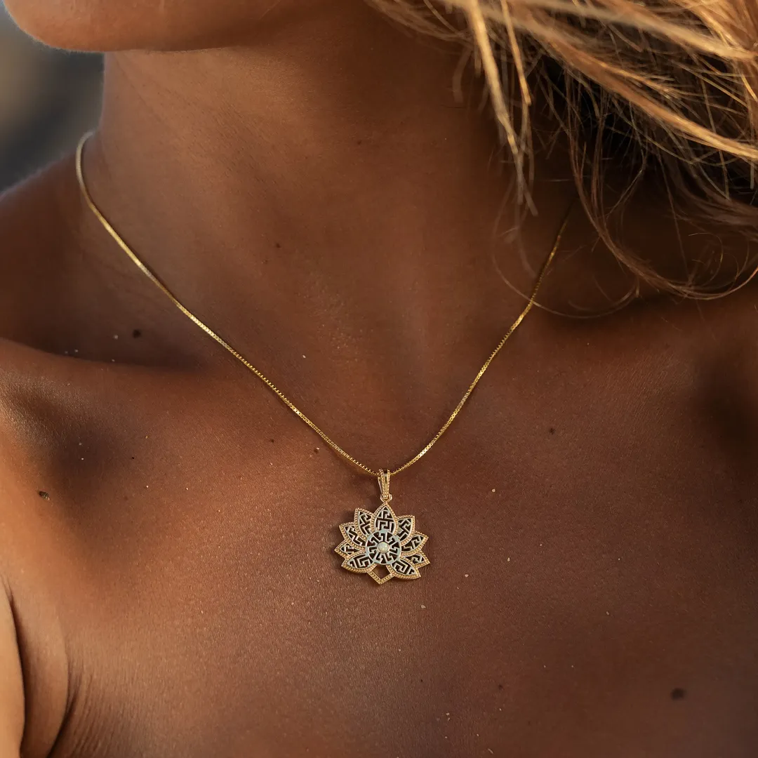Awakened Light Opal Lotus Necklace - Image 2