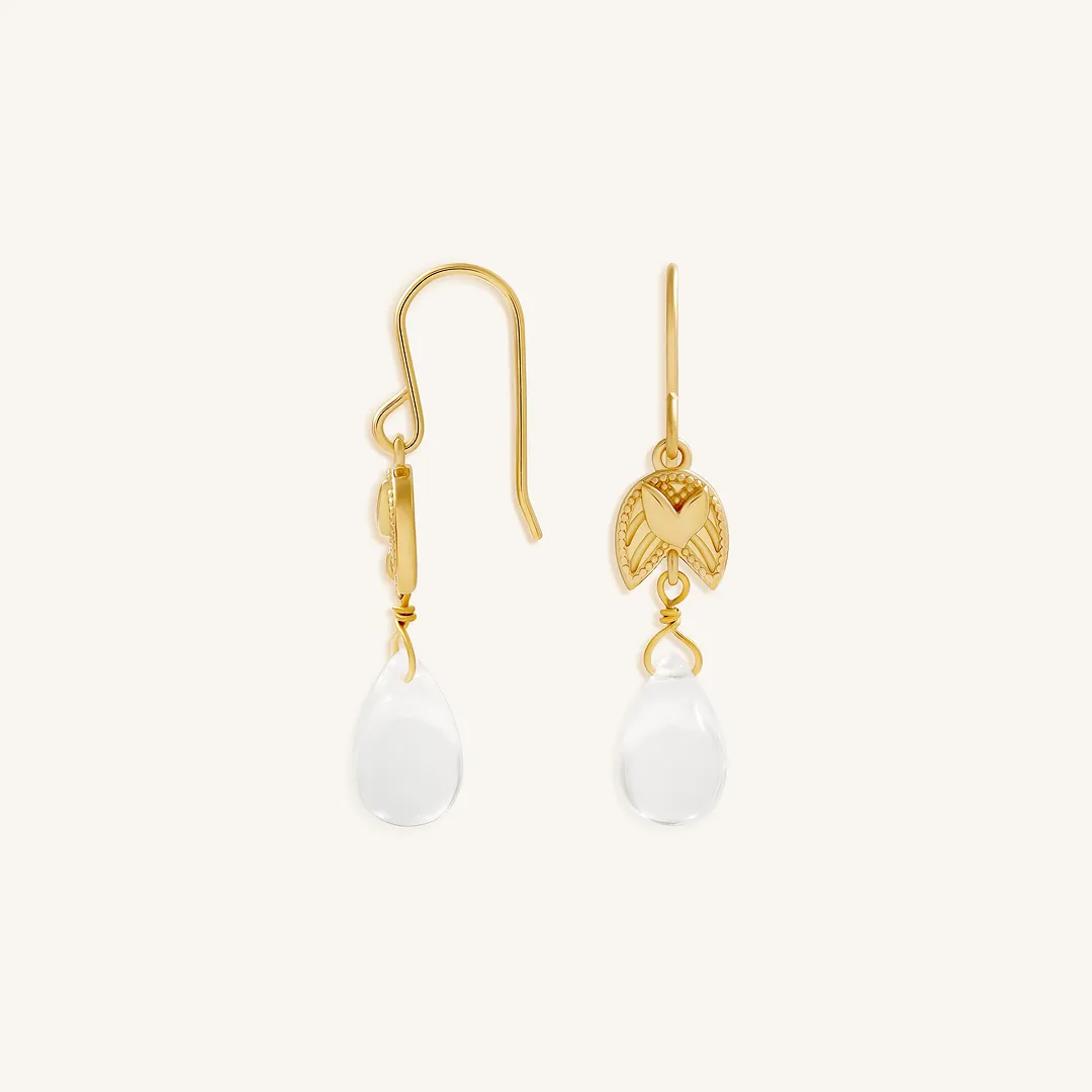 Awakened Light Quartz Lotus Earrings - Image 3