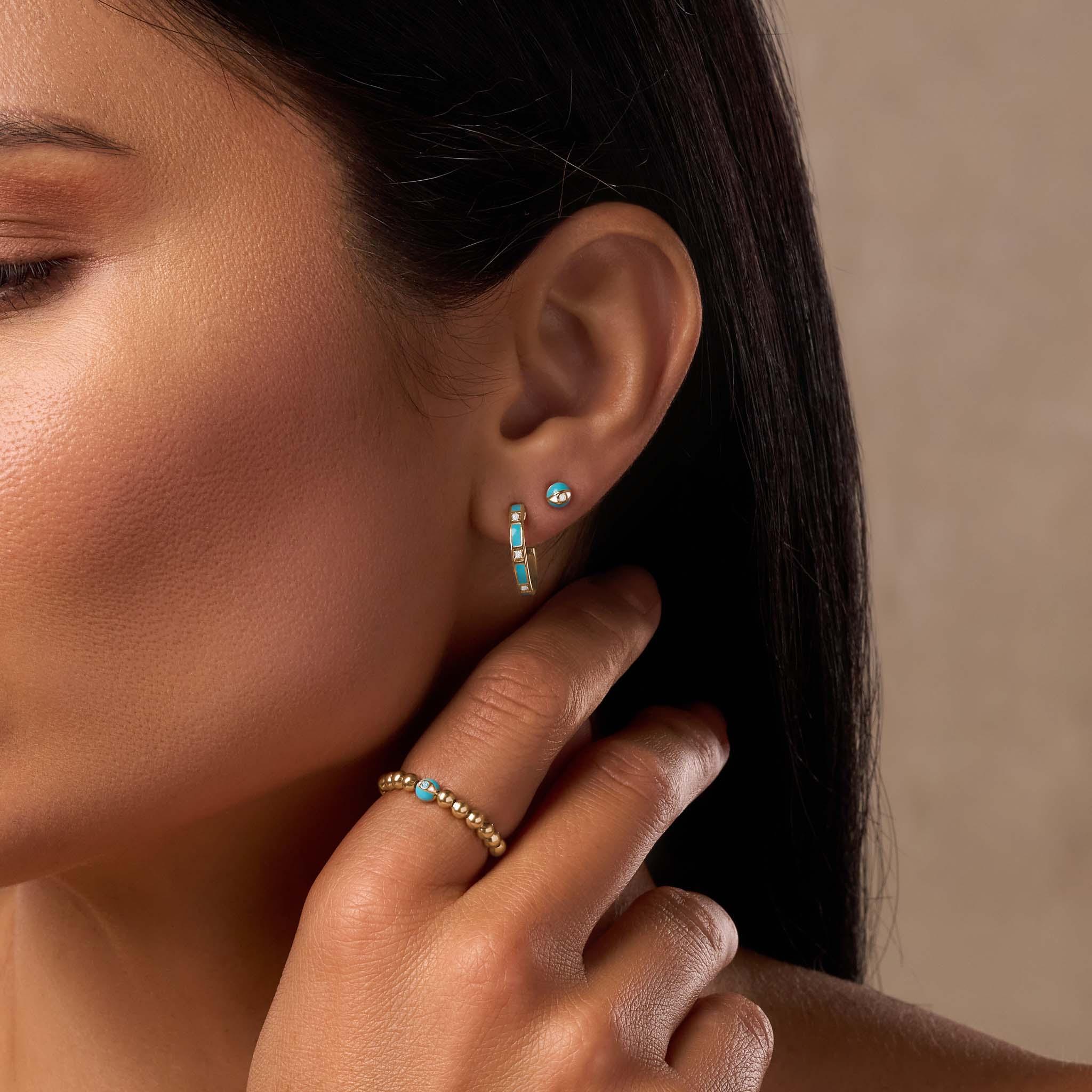 Awakened Purpose Evil Eye Diamond Earrings - Image 2