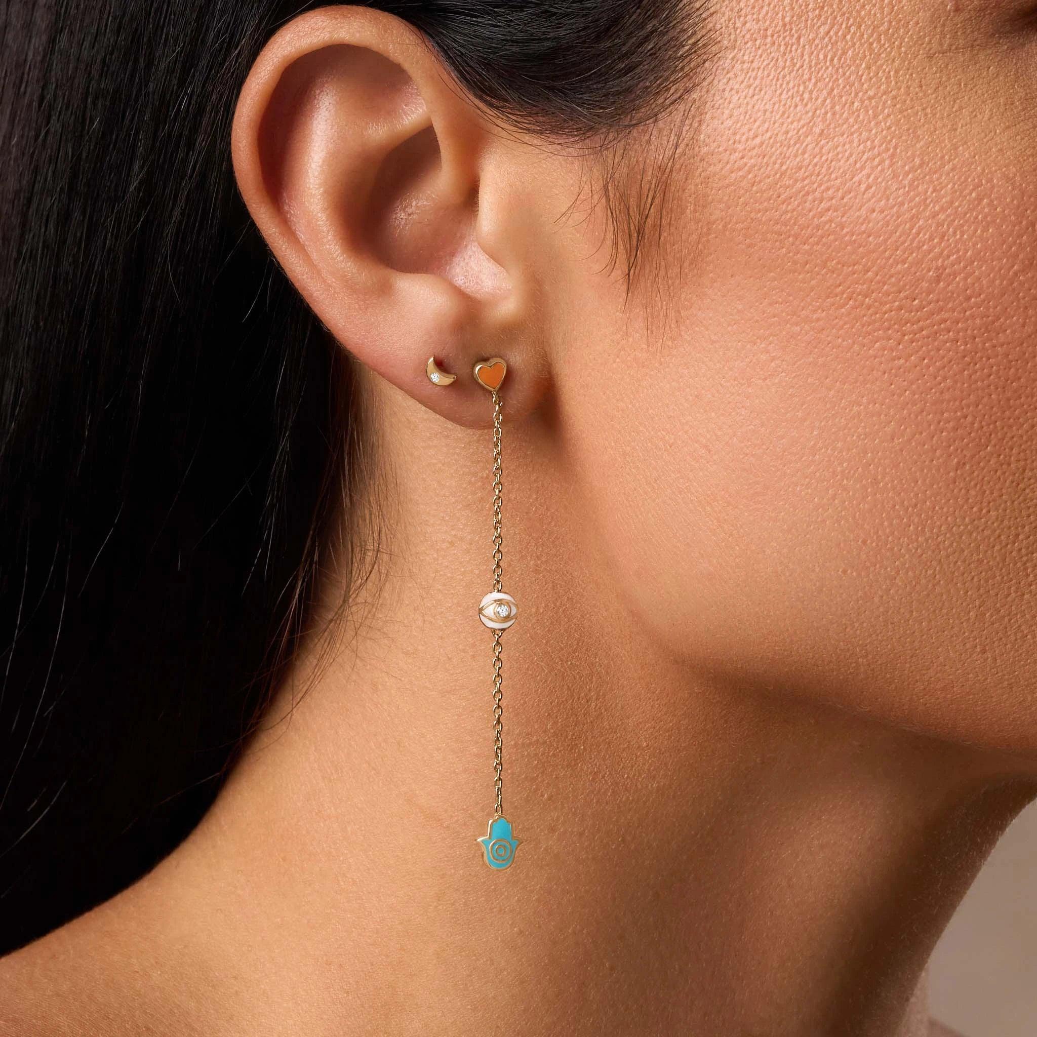 Balanced Perspective Diamond Moon Earrings - Image 5