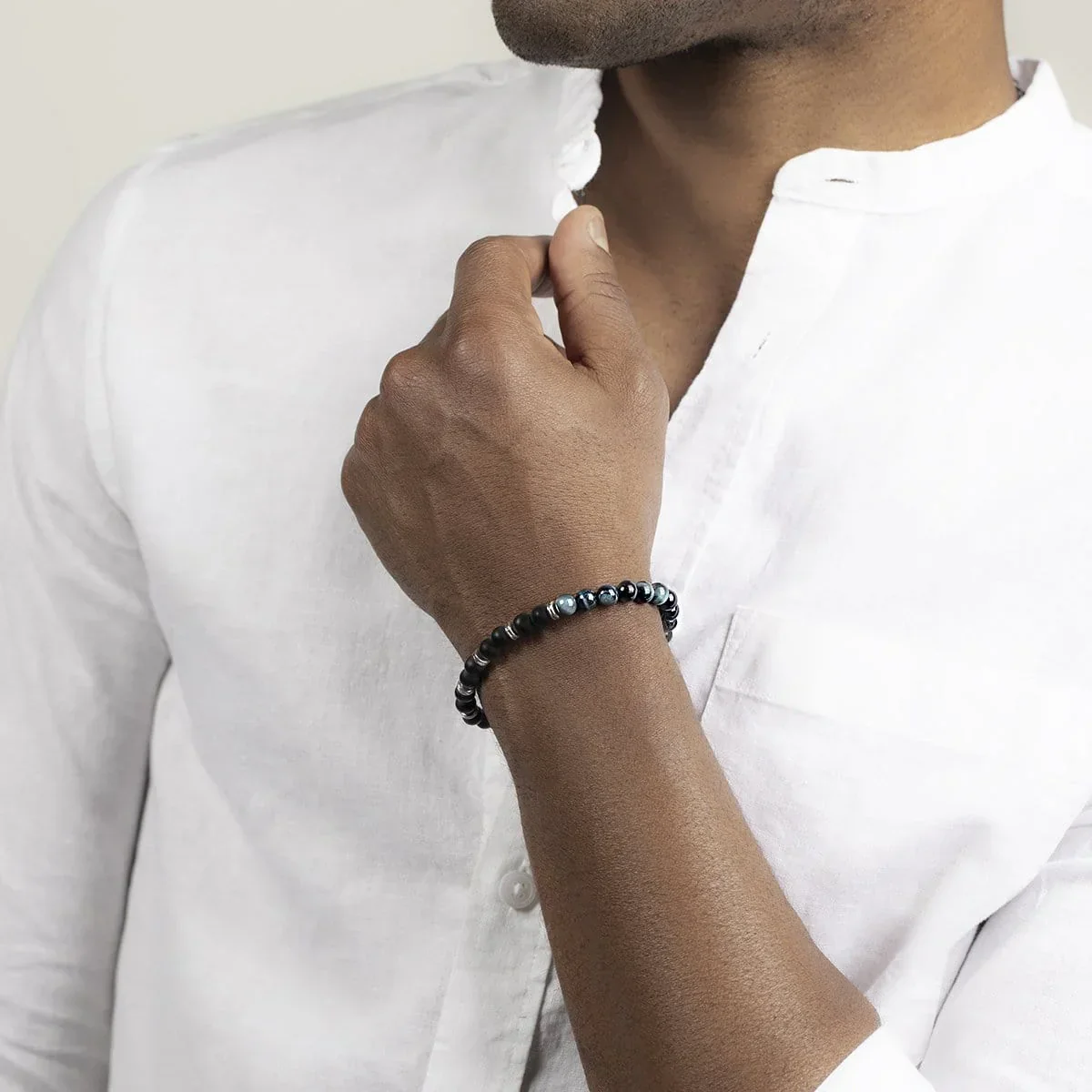 Balanced Perspective Onyx & Blue Tiger's Eye Bracelet - Image 2