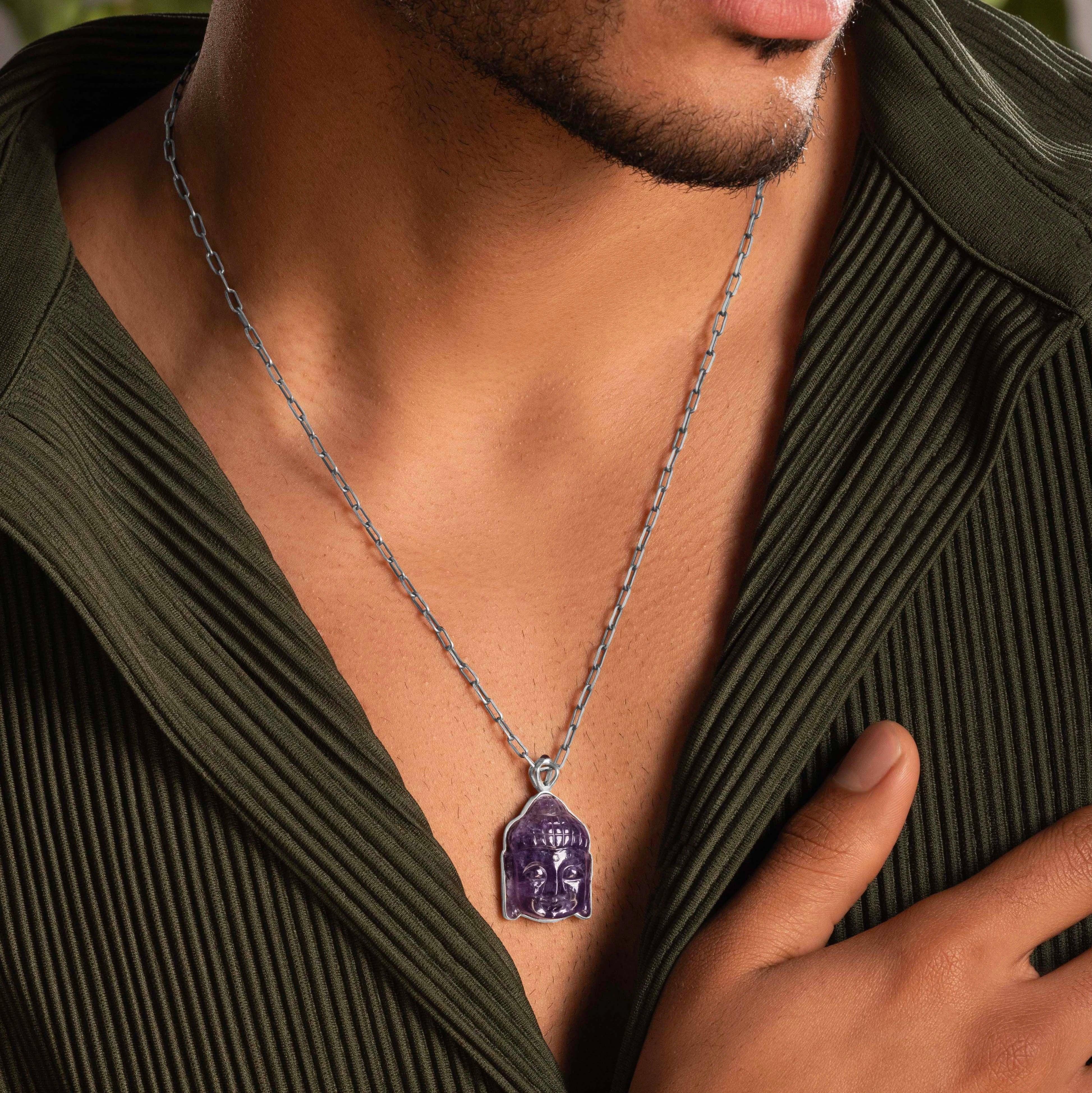 Enlightened Path - Amethyst Buddha Charm Necklace - Image 2