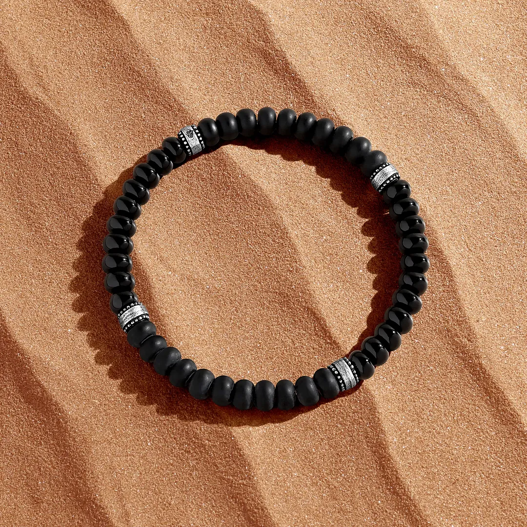 Bound Clarity Onyx Milgrain Barrel Bracelet