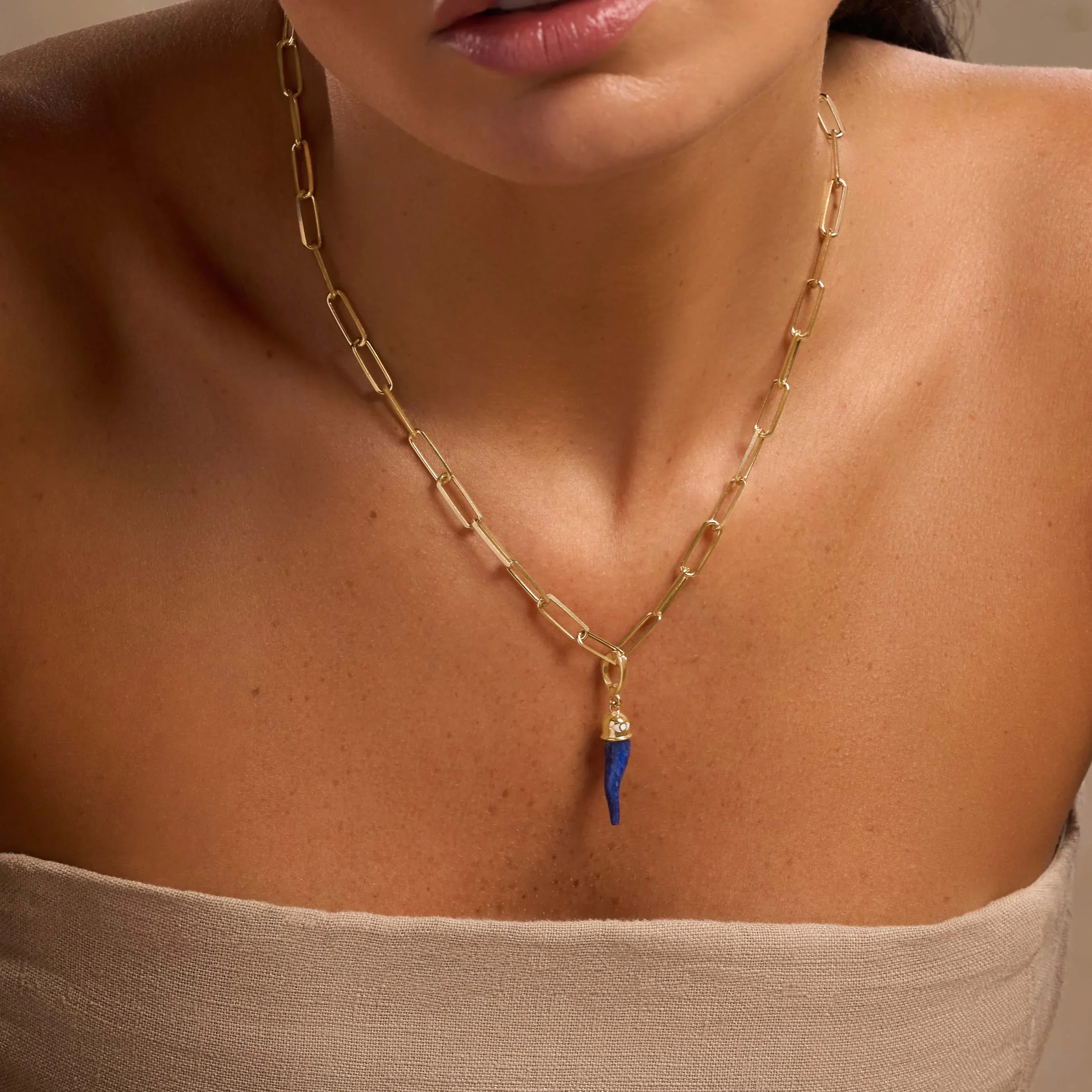 Boundless Hope Lapis Cornicello Charm - Image 2