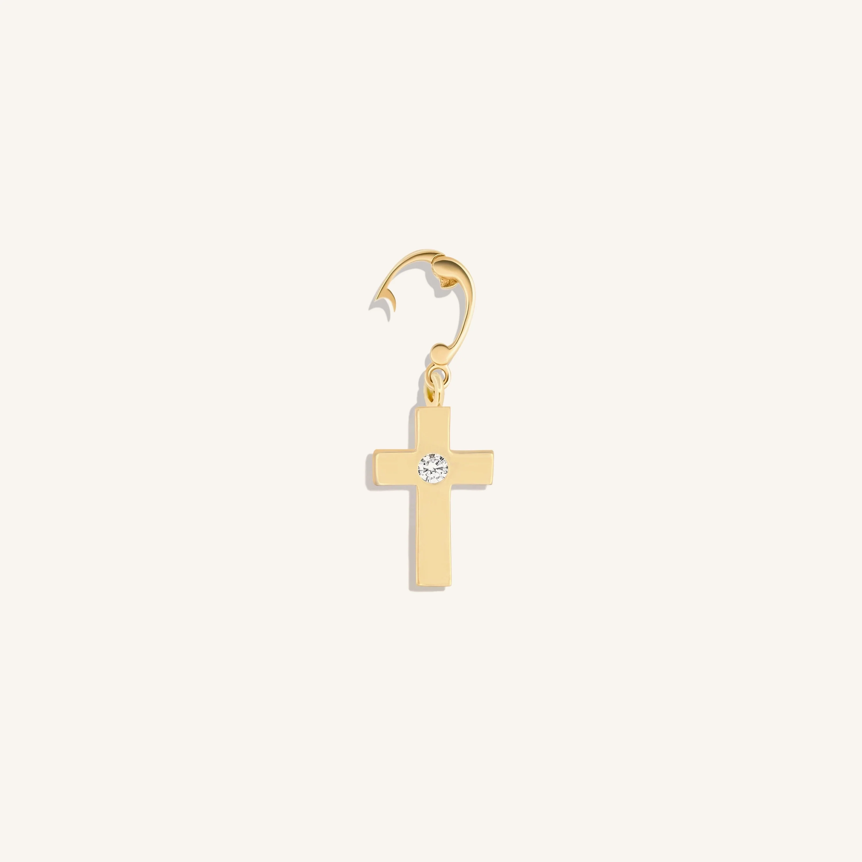 Gleaming Faith Gold Cross Charm - Image 3