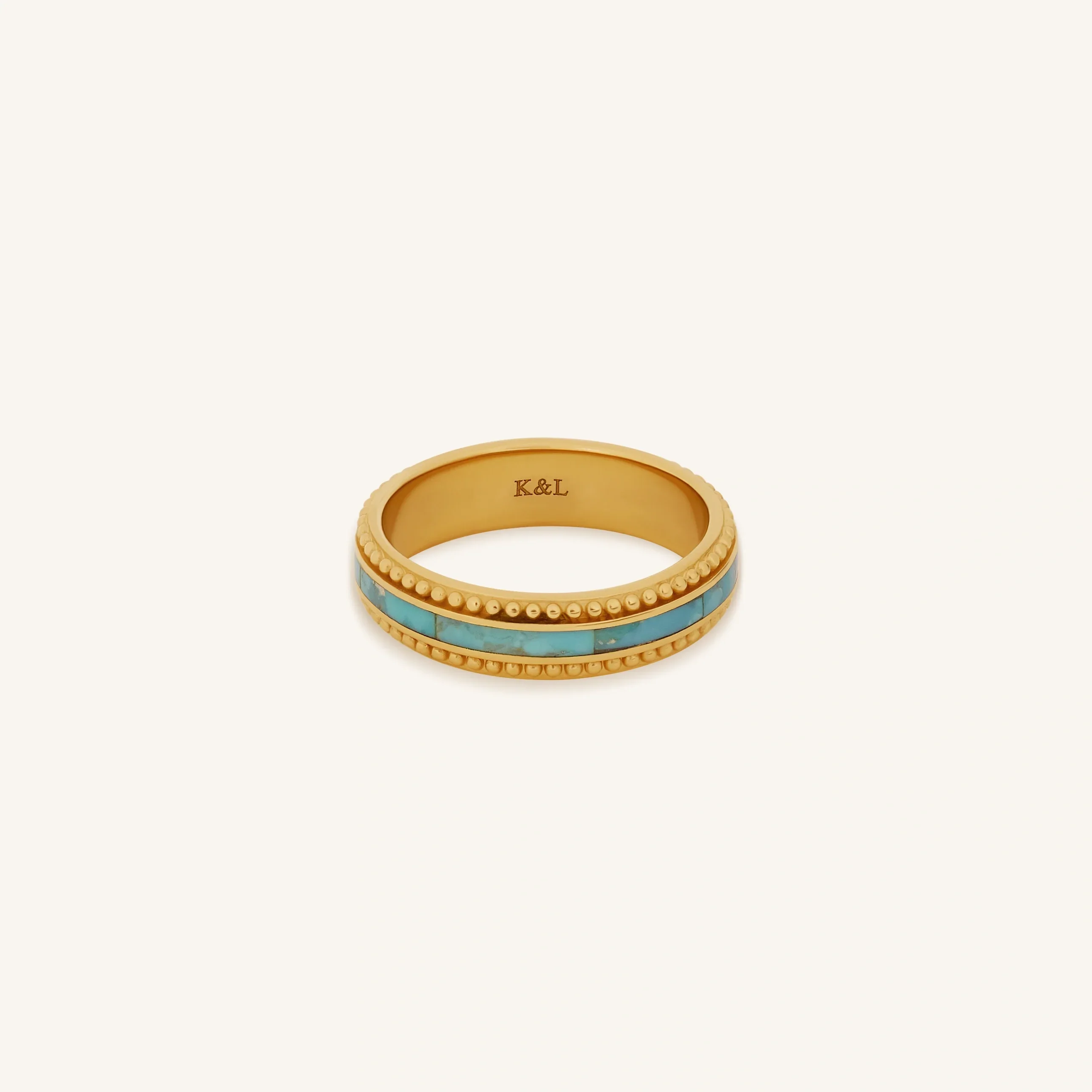 Brilliant Elegance Turquoise Gold Ring - Image 3