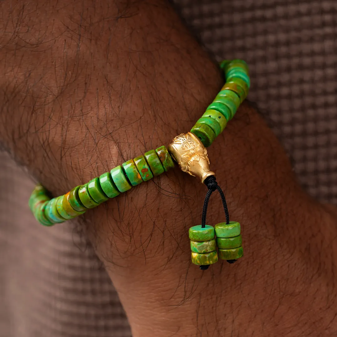 Calm Horizon Green Turquoise Heishi Bracelet - Image 2