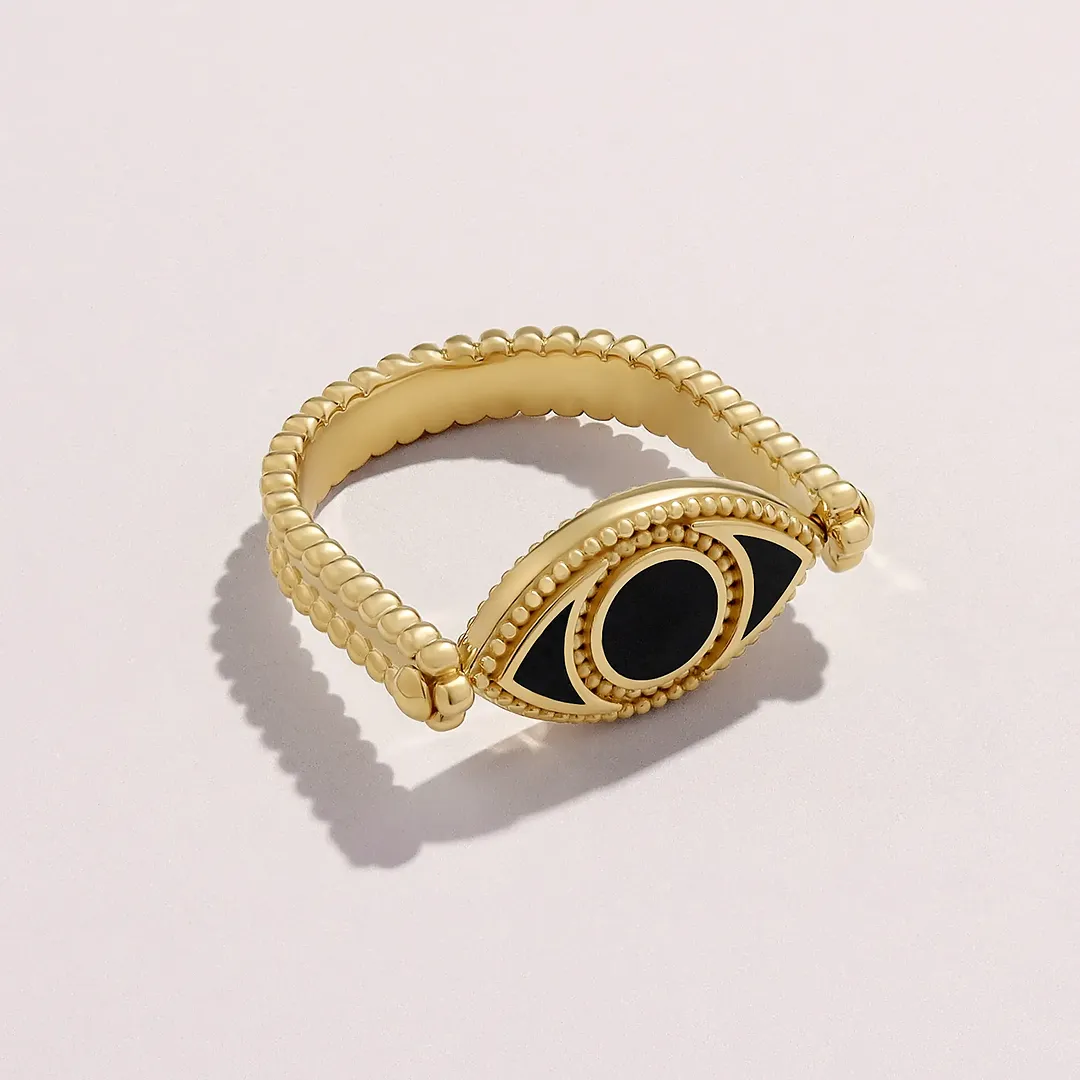 Calm Protection Evil Eye Gold Ring - Image 5