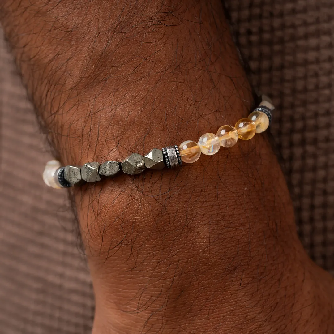 Celestial Drive Citrine Pyrite Labradorite Bracelet - Image 2