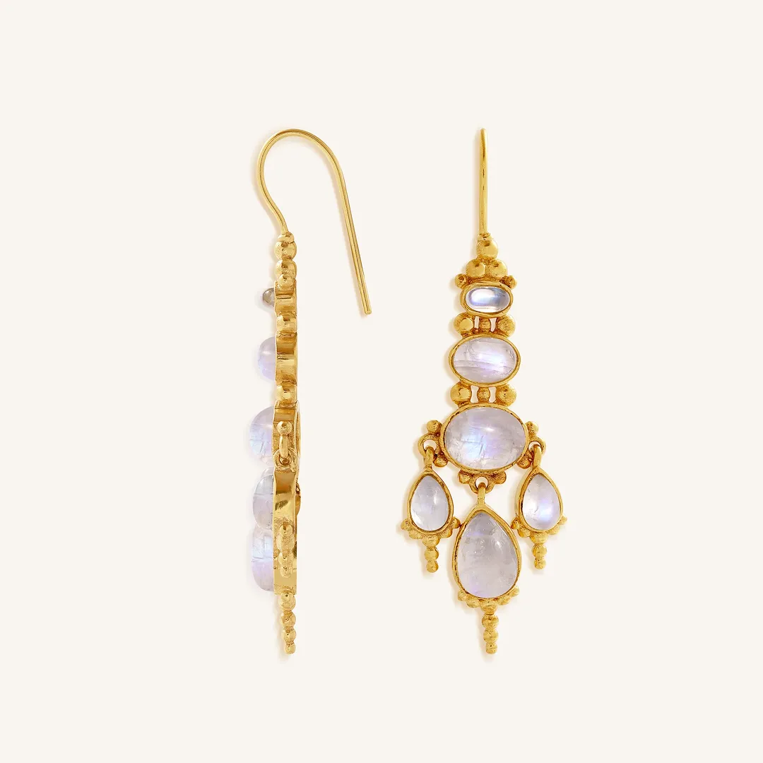 Celestial Glow Moonstone Earrings - Image 2