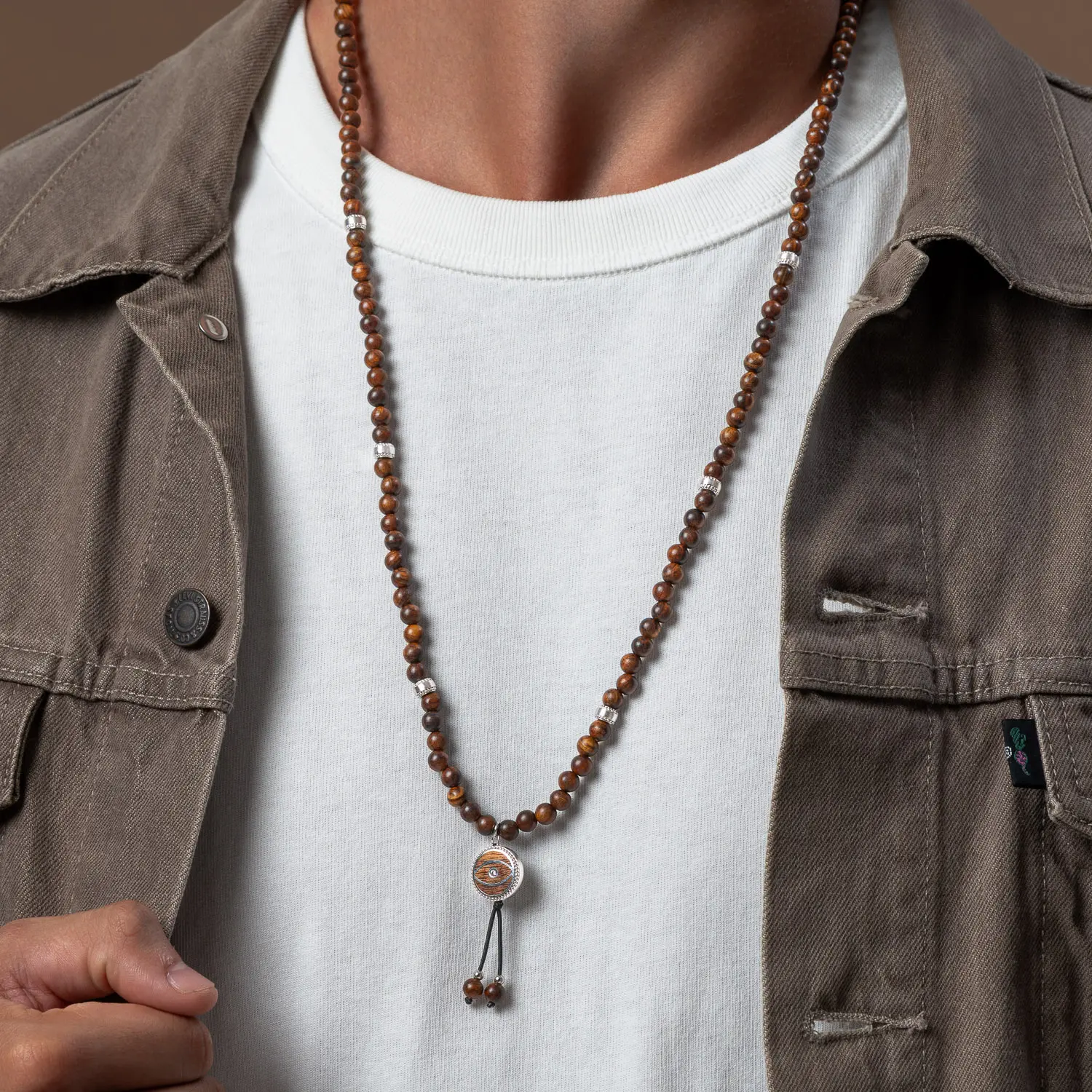 Celestial Vision Agarwood Evil Eye CZ Charm Necklace - Image 2