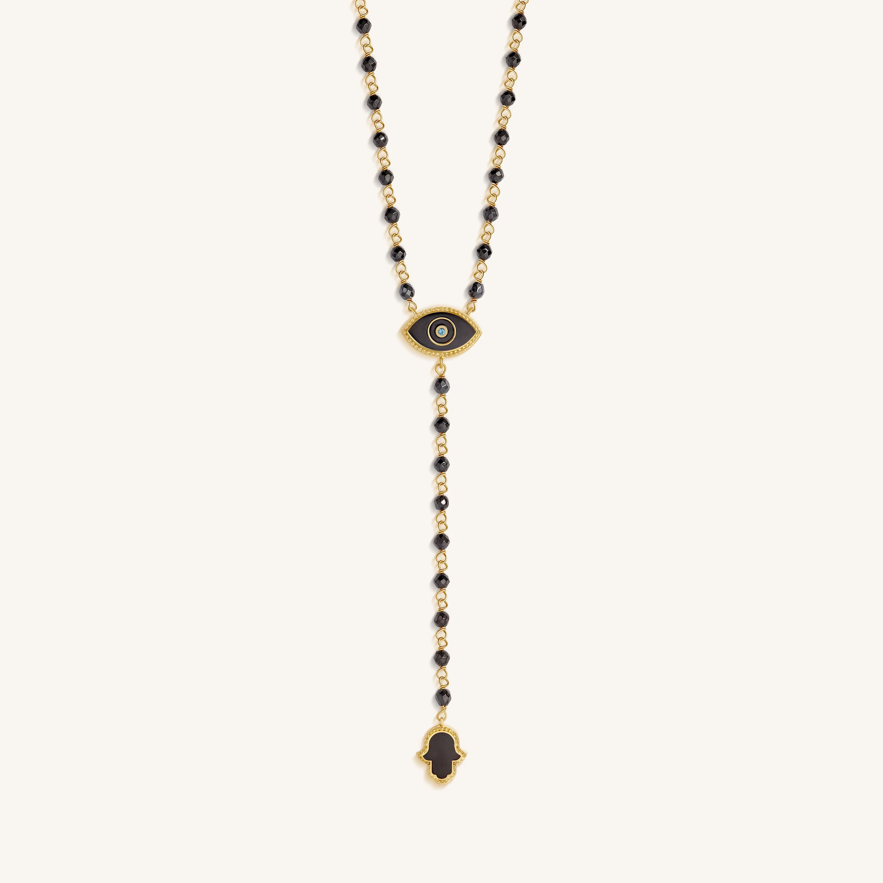 Celestial Ward Aquamarine & Hematite Necklace