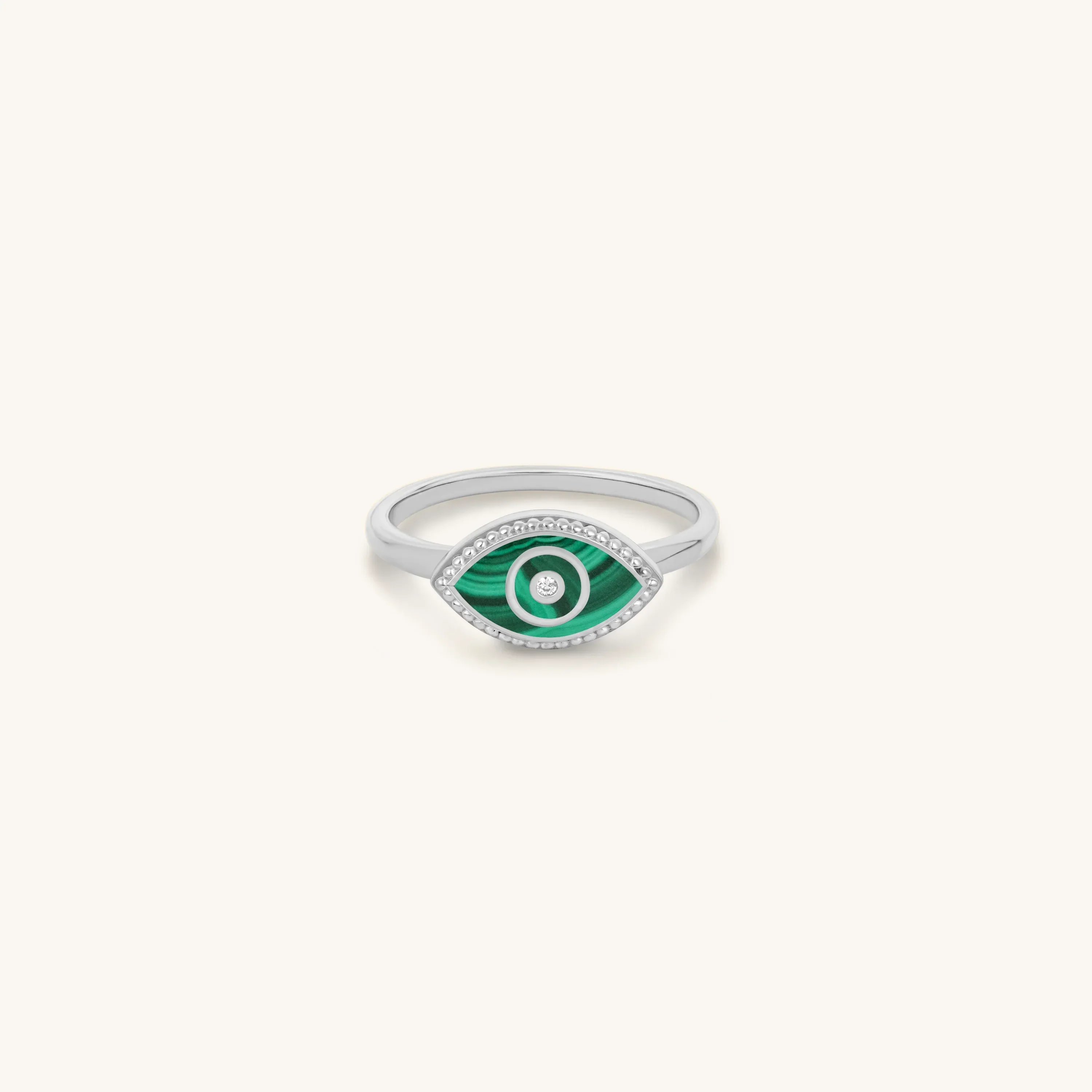 Clear Ambitions Malachite Evil Eye Ring - Image 3