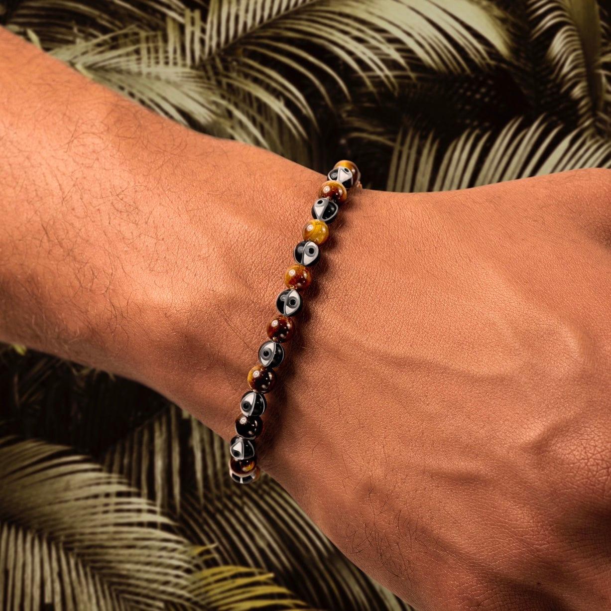 Confident Personality Enamel Tiger's Eye Bracelet - Image 2