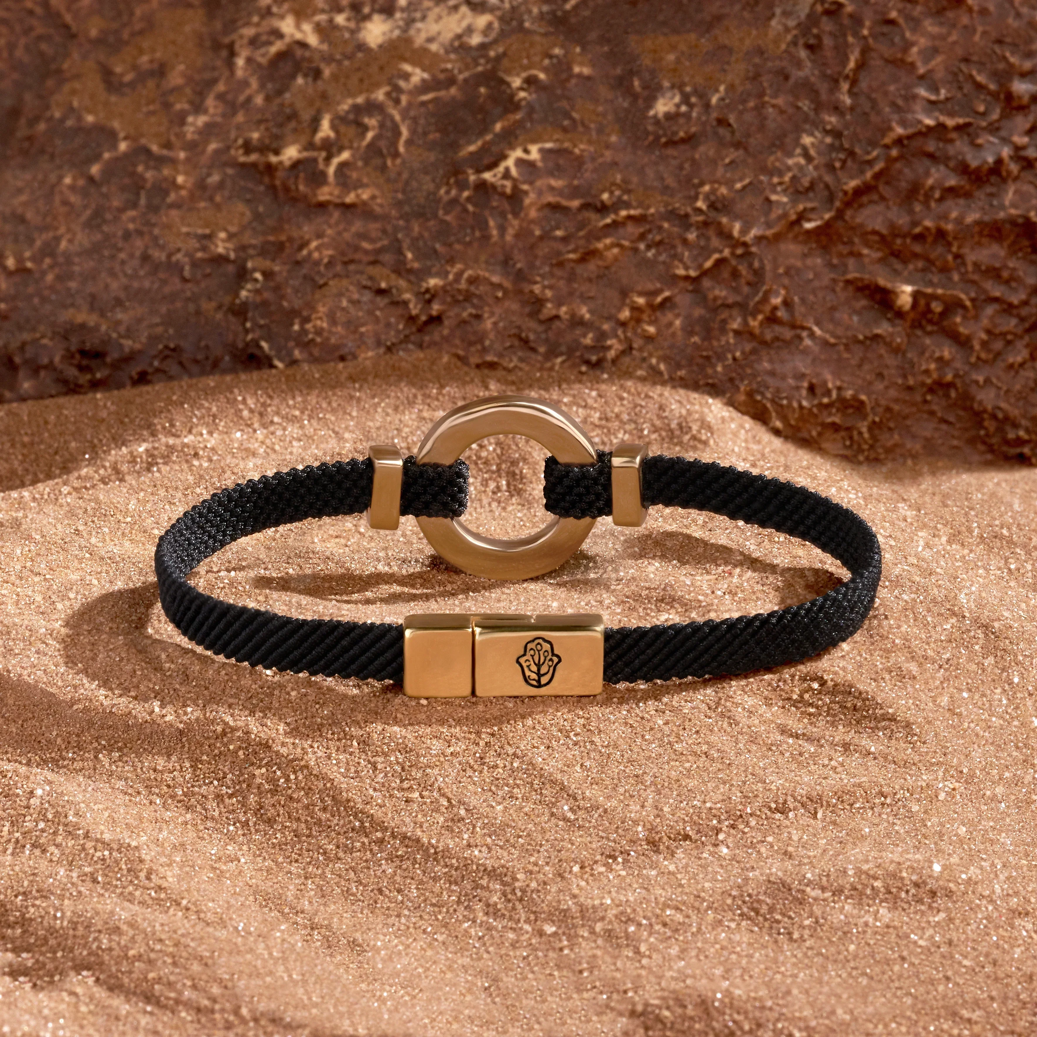 Constant Protection Black Onyx Karma Circle Men’s Black String Bracelet - Image 3
