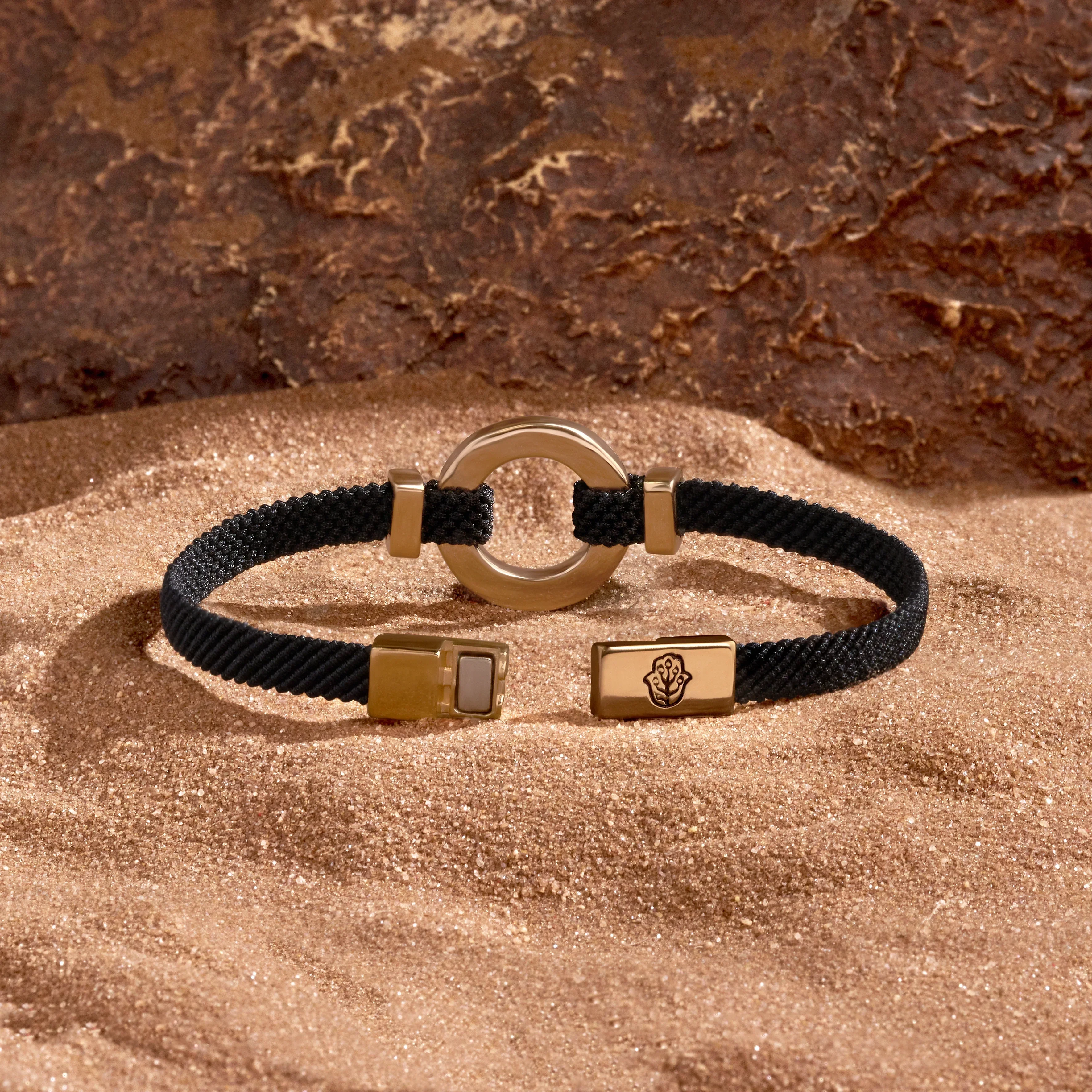 Constant Protection Black Onyx Karma Circle Men’s Black String Bracelet - Image 4