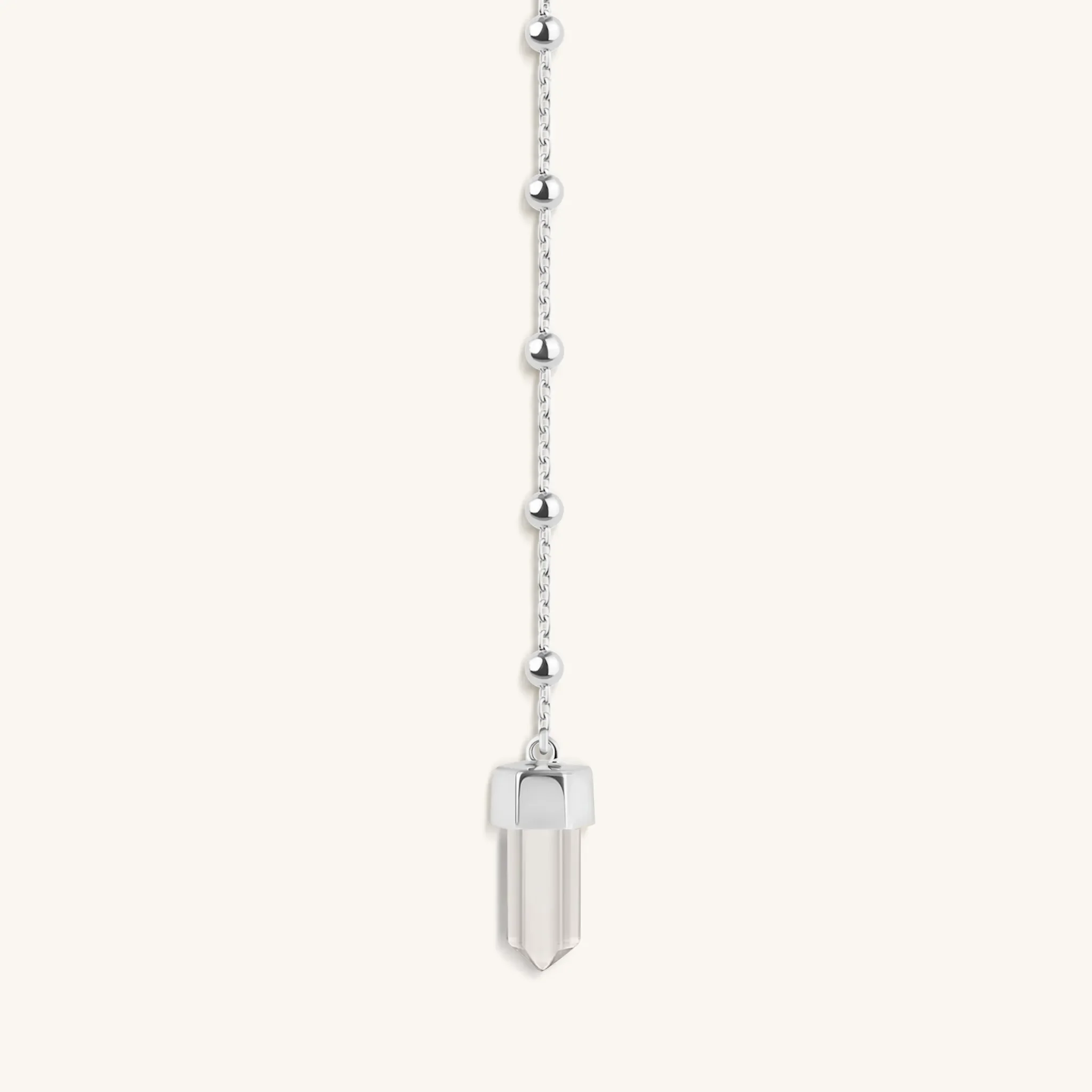 Clear Mind Crystal Quartz Silver Evil Eye Necklace - Image 5