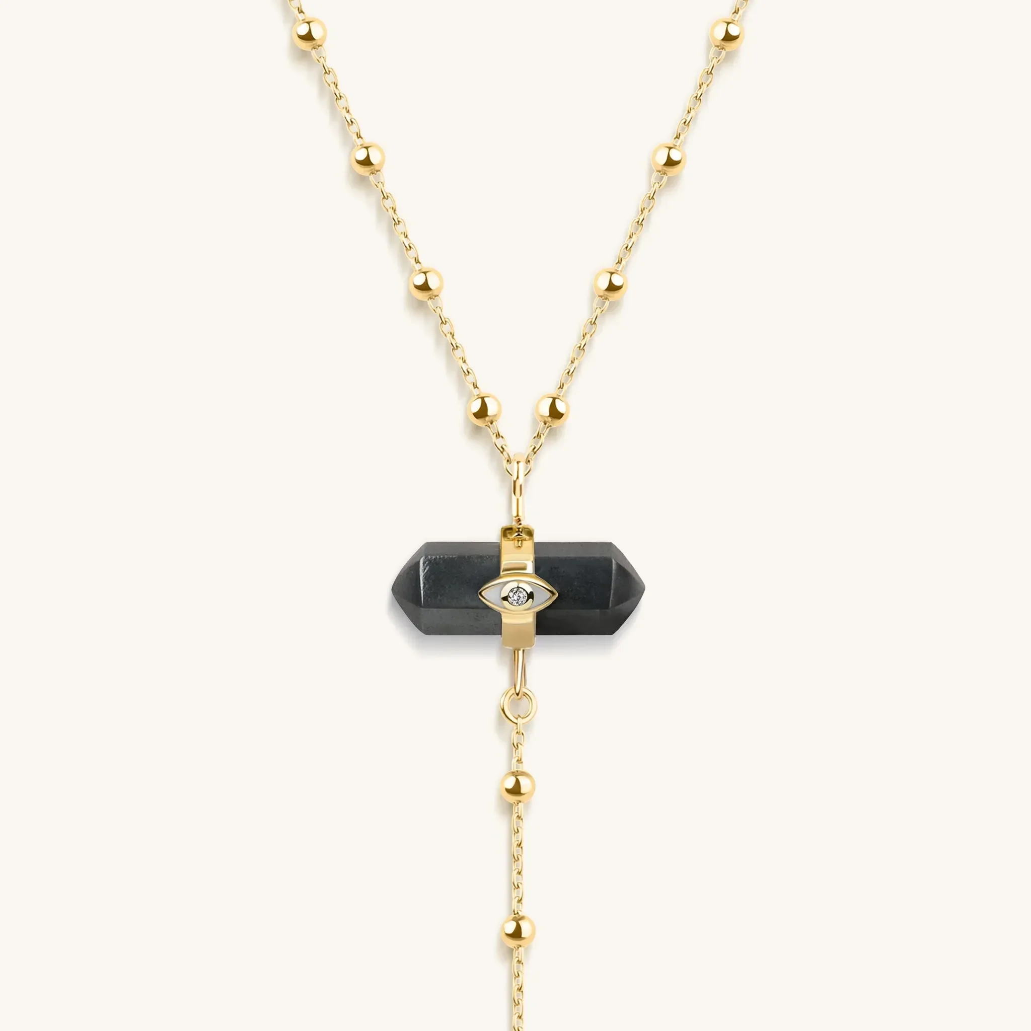 Creator of Positivity Hematite Evil Eye Necklace - Image 3