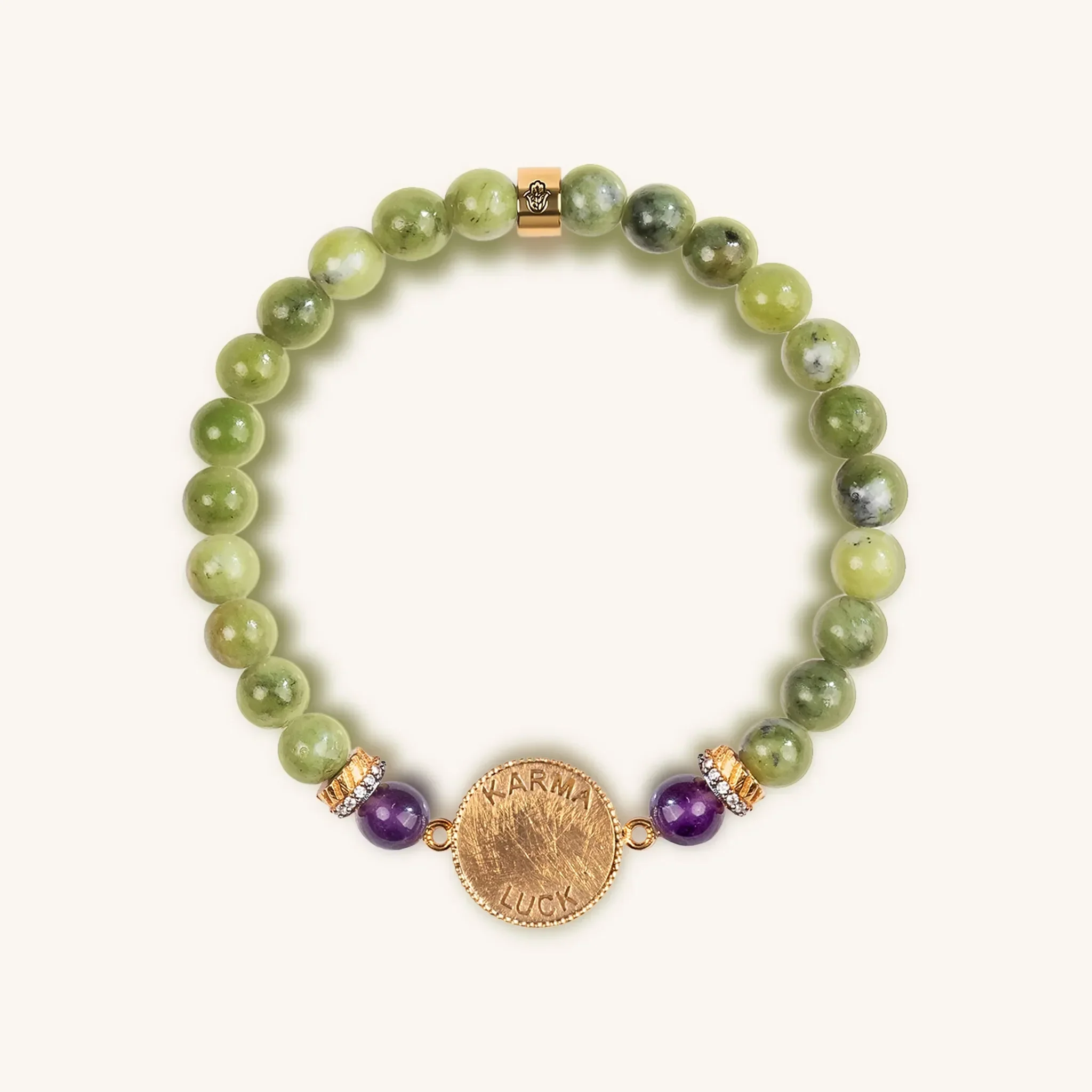 Defensive Trio Jade Stone Evil Eye Bracelet - Image 3