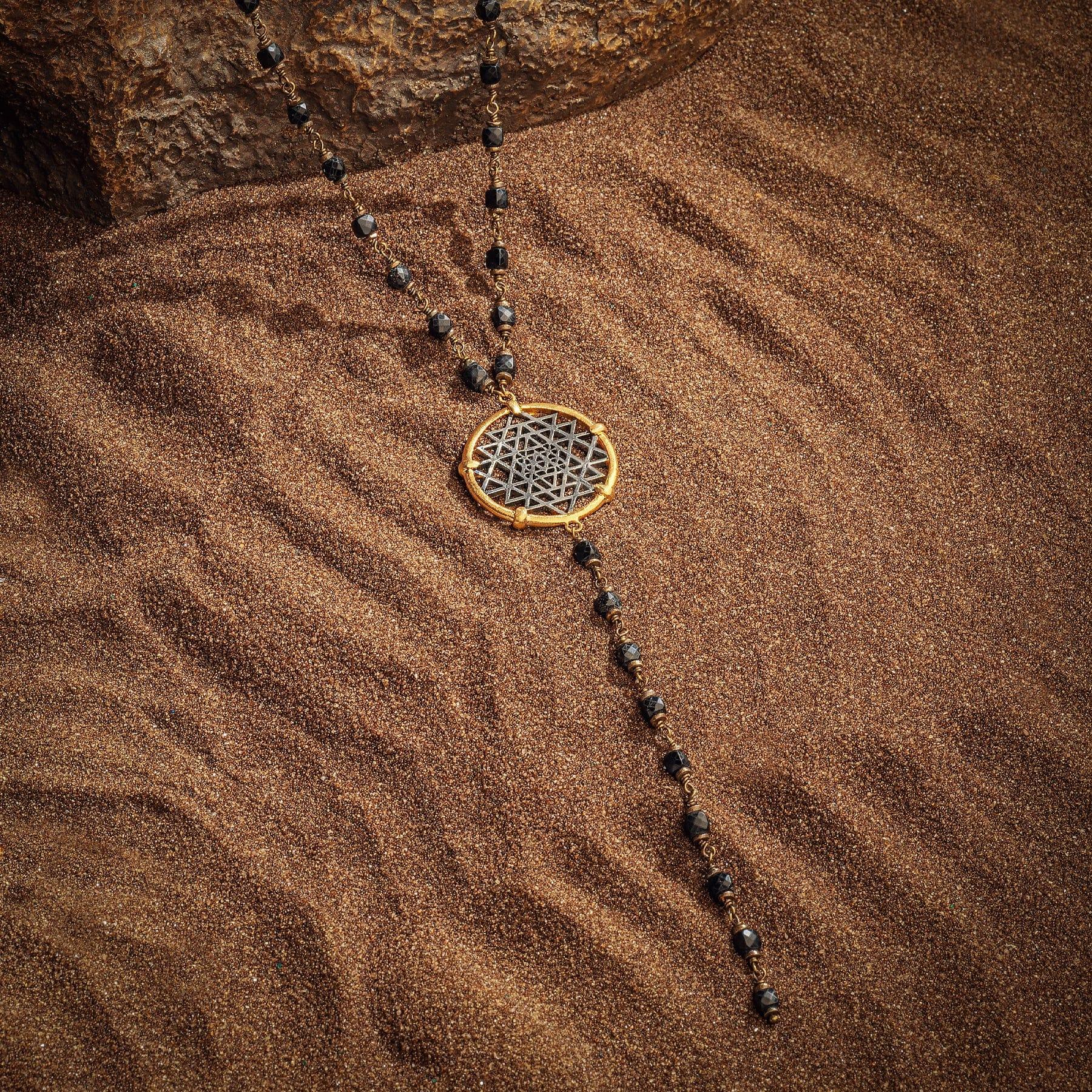 Divine Abundance - Sri Yantra Onyx Rosary Necklace