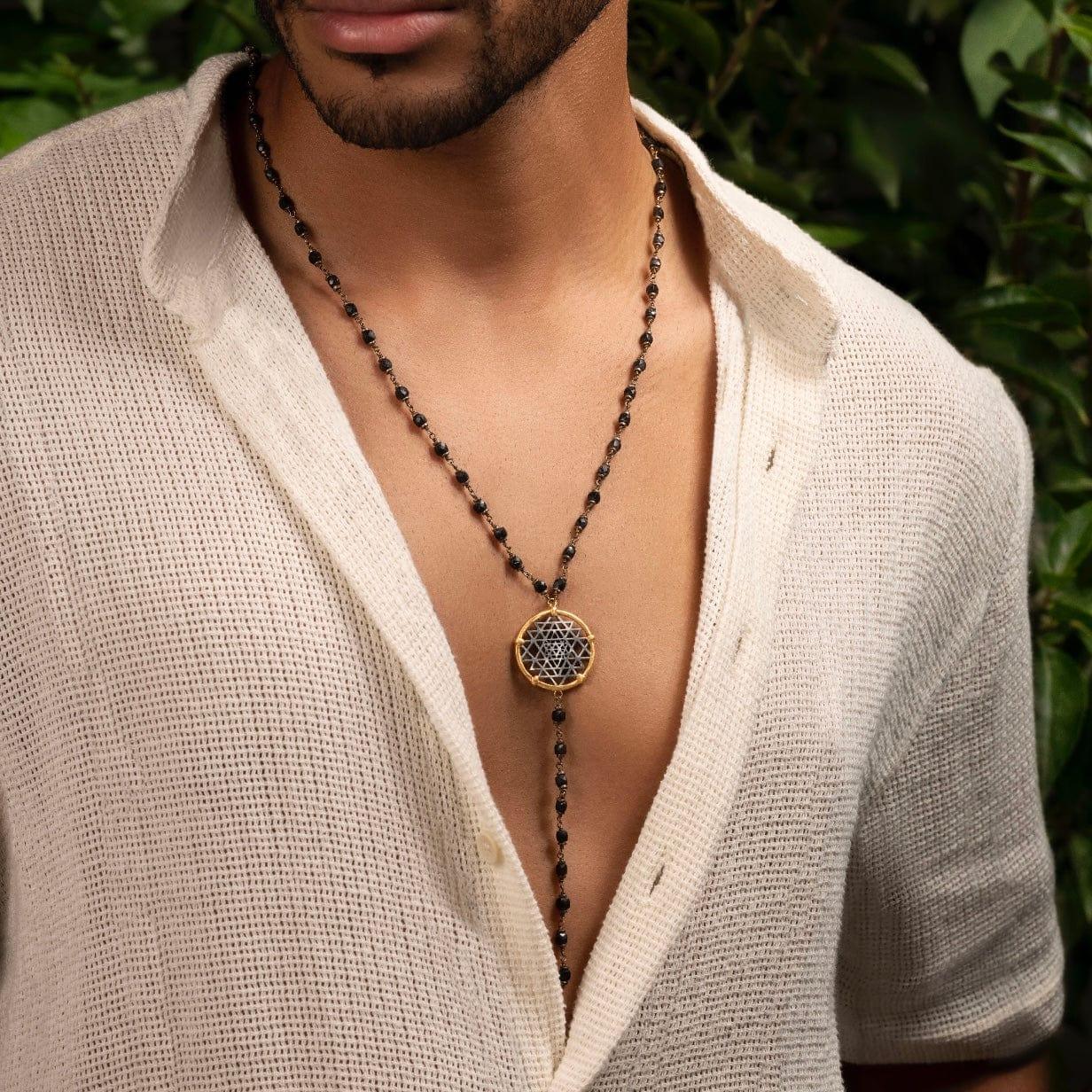 Divine Abundance - Sri Yantra Onyx Rosary Necklace - Image 2