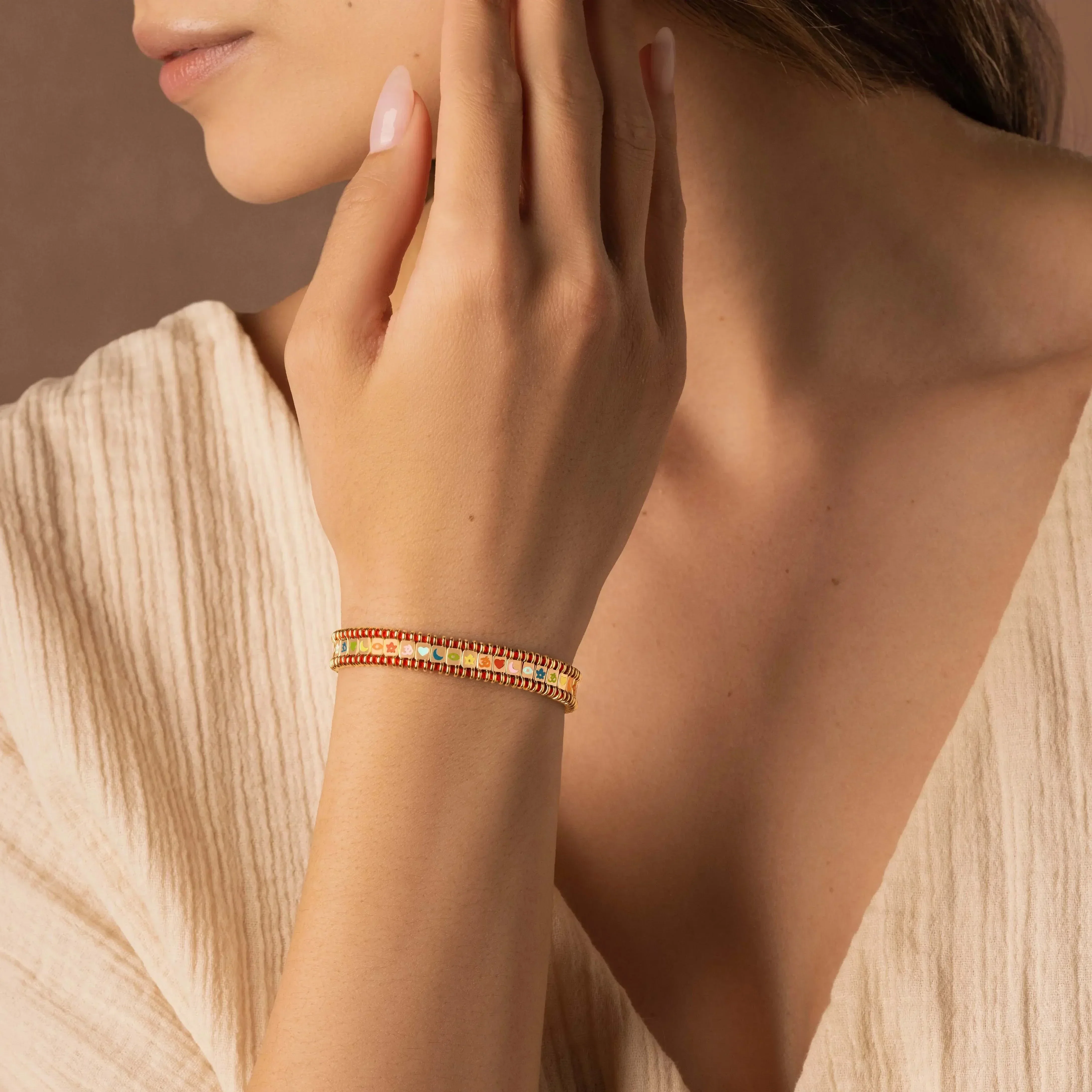 Divine Prism Red String Tennis Bracelet - Image 2