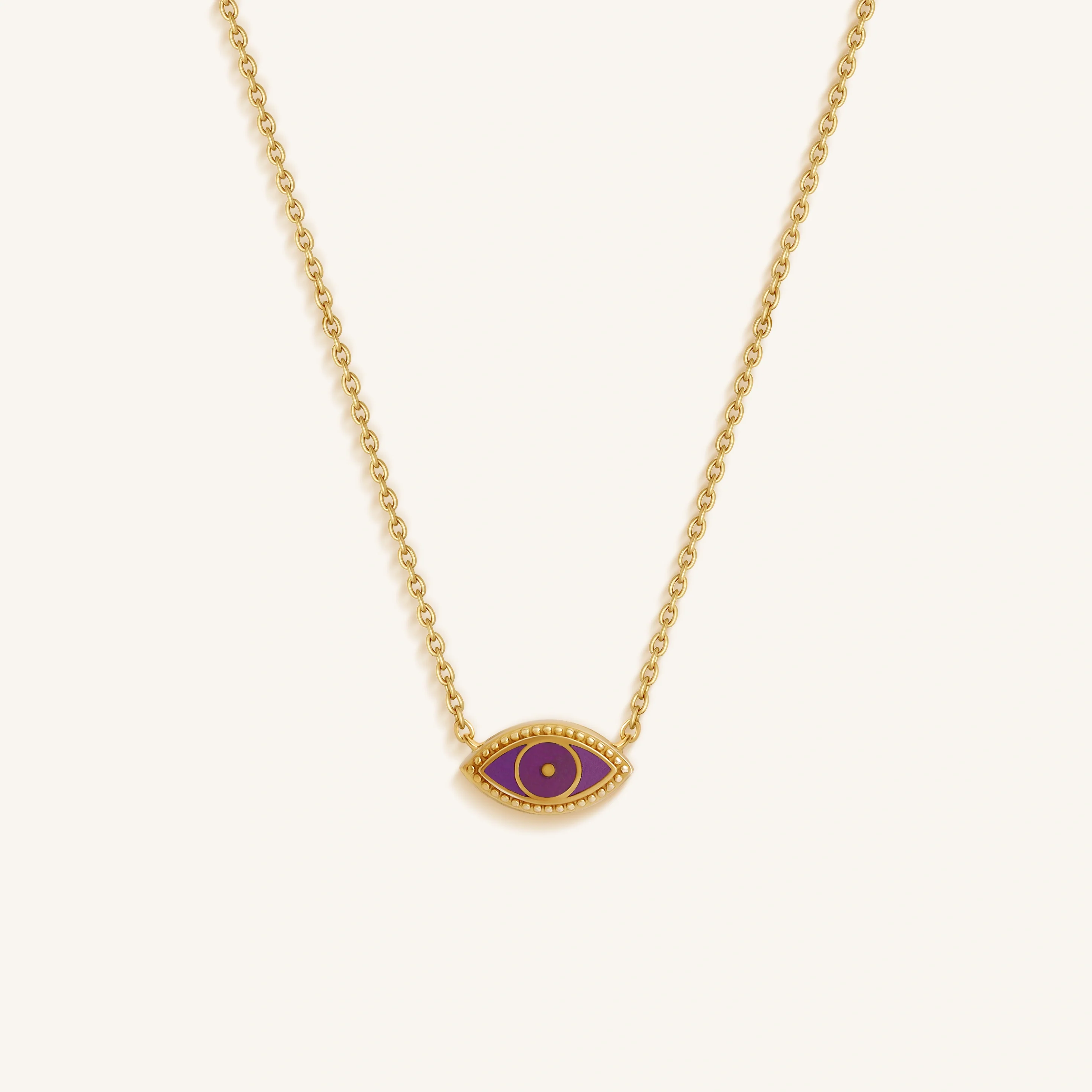 Divine Vision Amethyst Evil Eye Gold Necklace