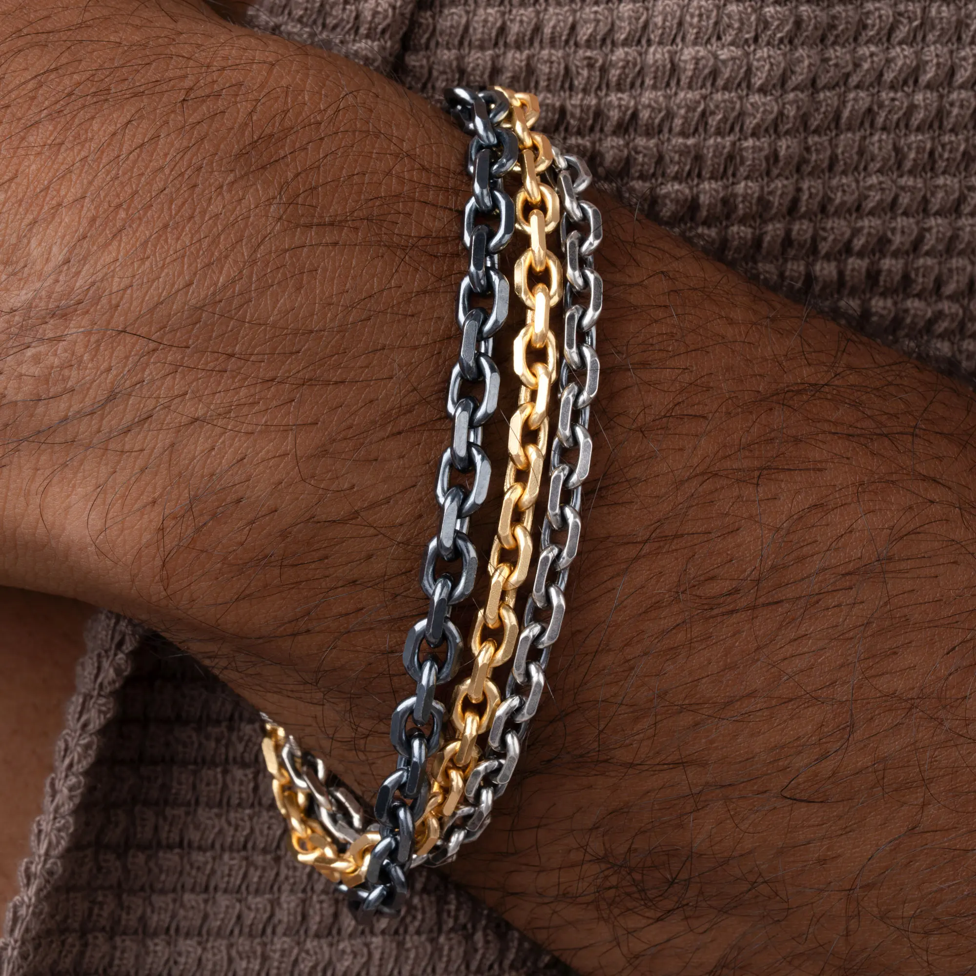 Eclipse Forge Dual Chain Macramé Bracelet - Image 2