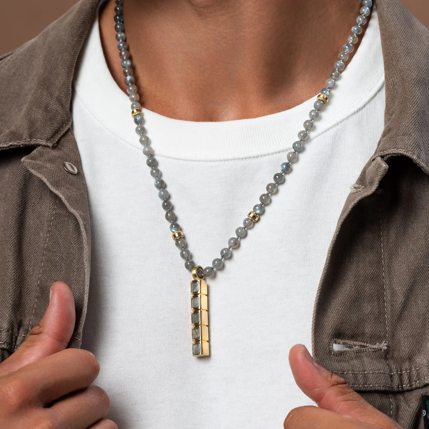 Eclipse Path Labradorite Bar Necklace - Image 2