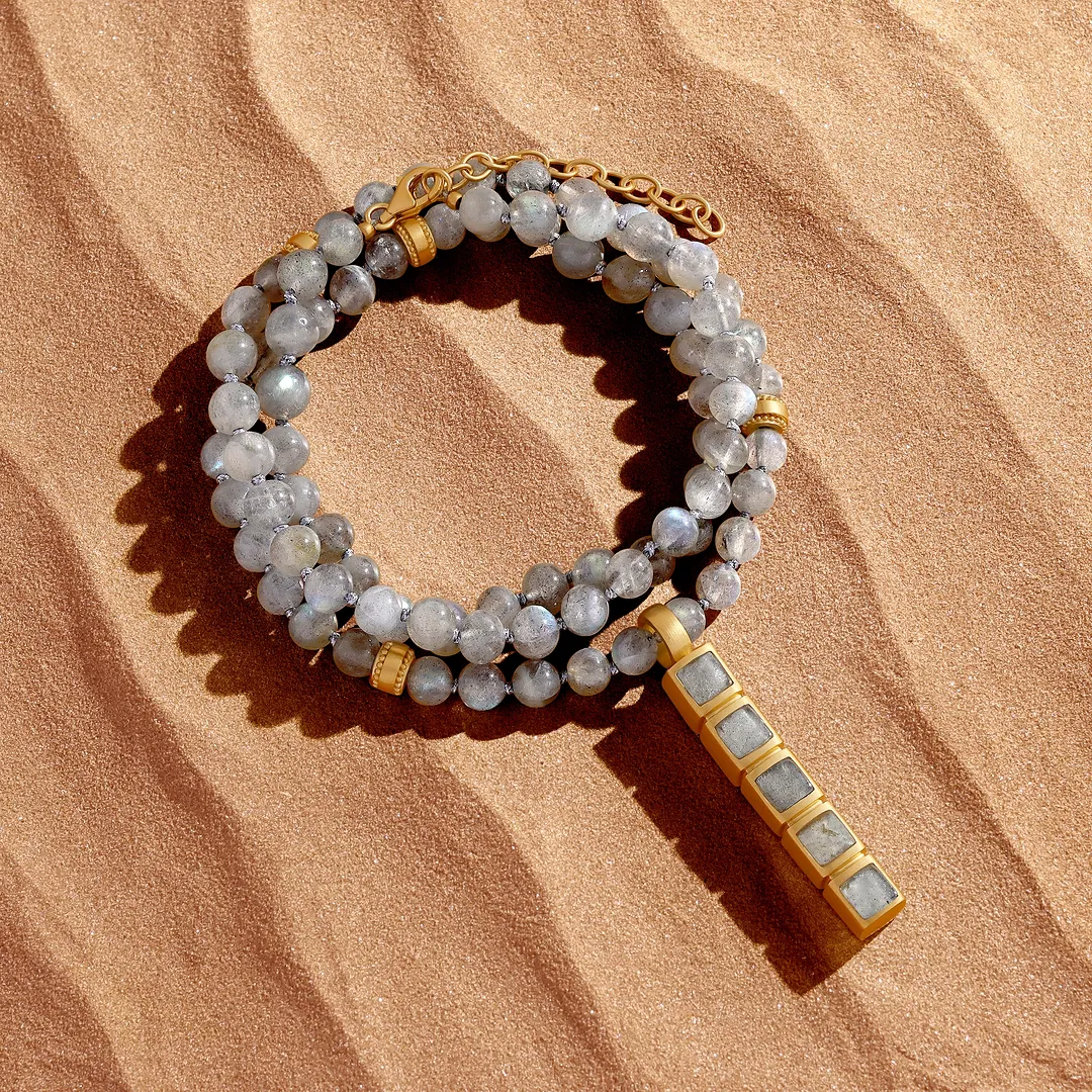 Eclipse Path Labradorite Bar Necklace - Image 3