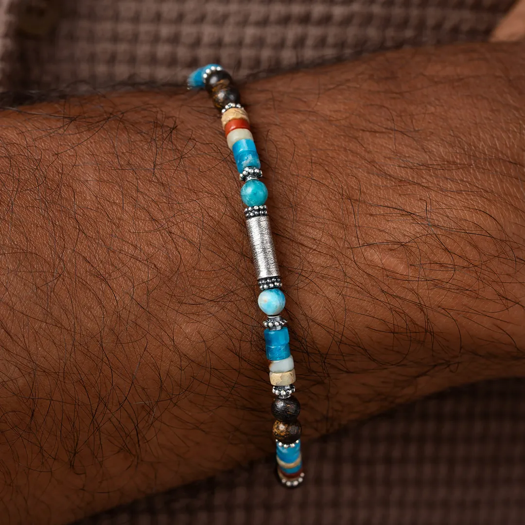 Elemental Flow Water Jasper & Apatite Bracelet - Image 2