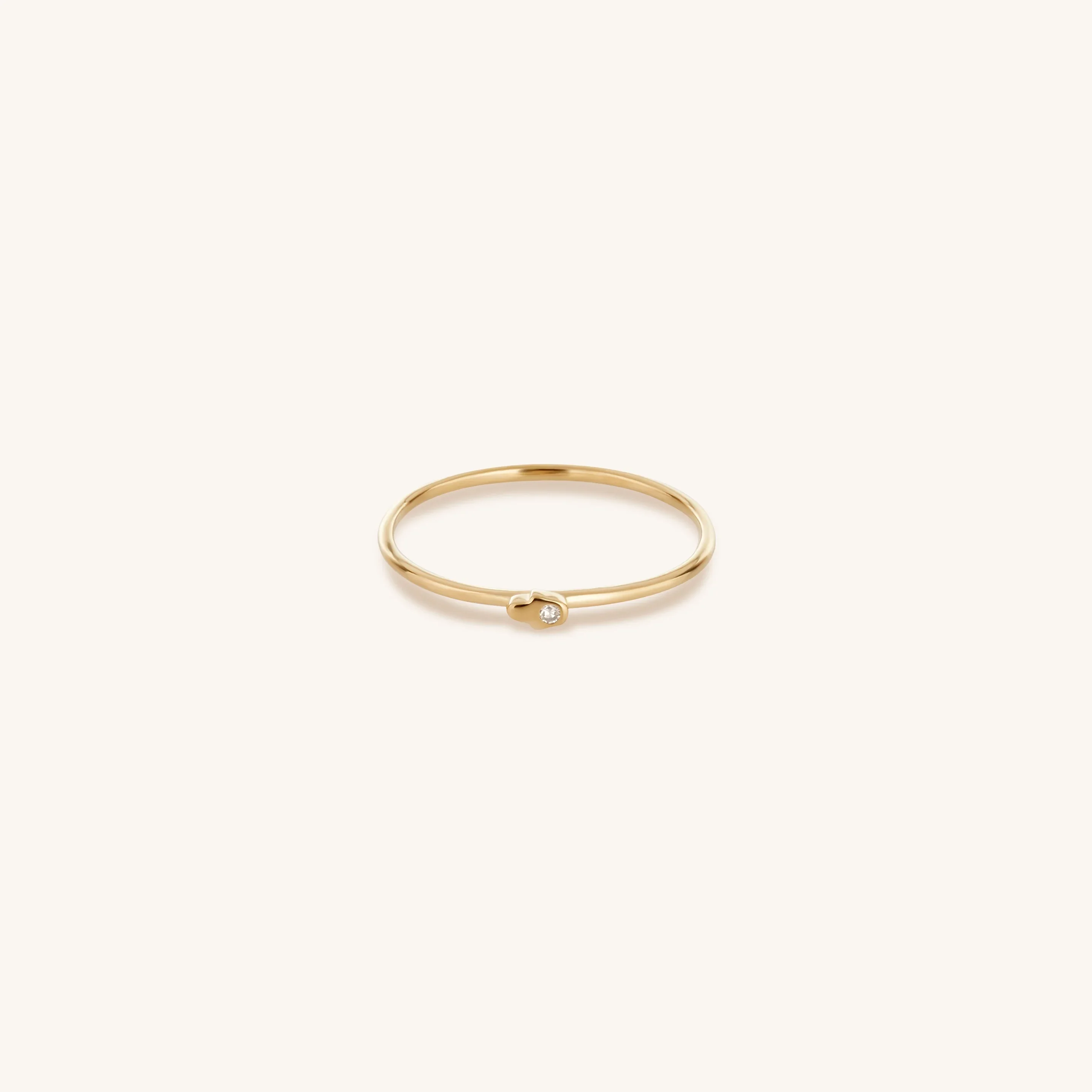 Embrace of Love Diamond Hamsa 14K Gold Ring - Image 3