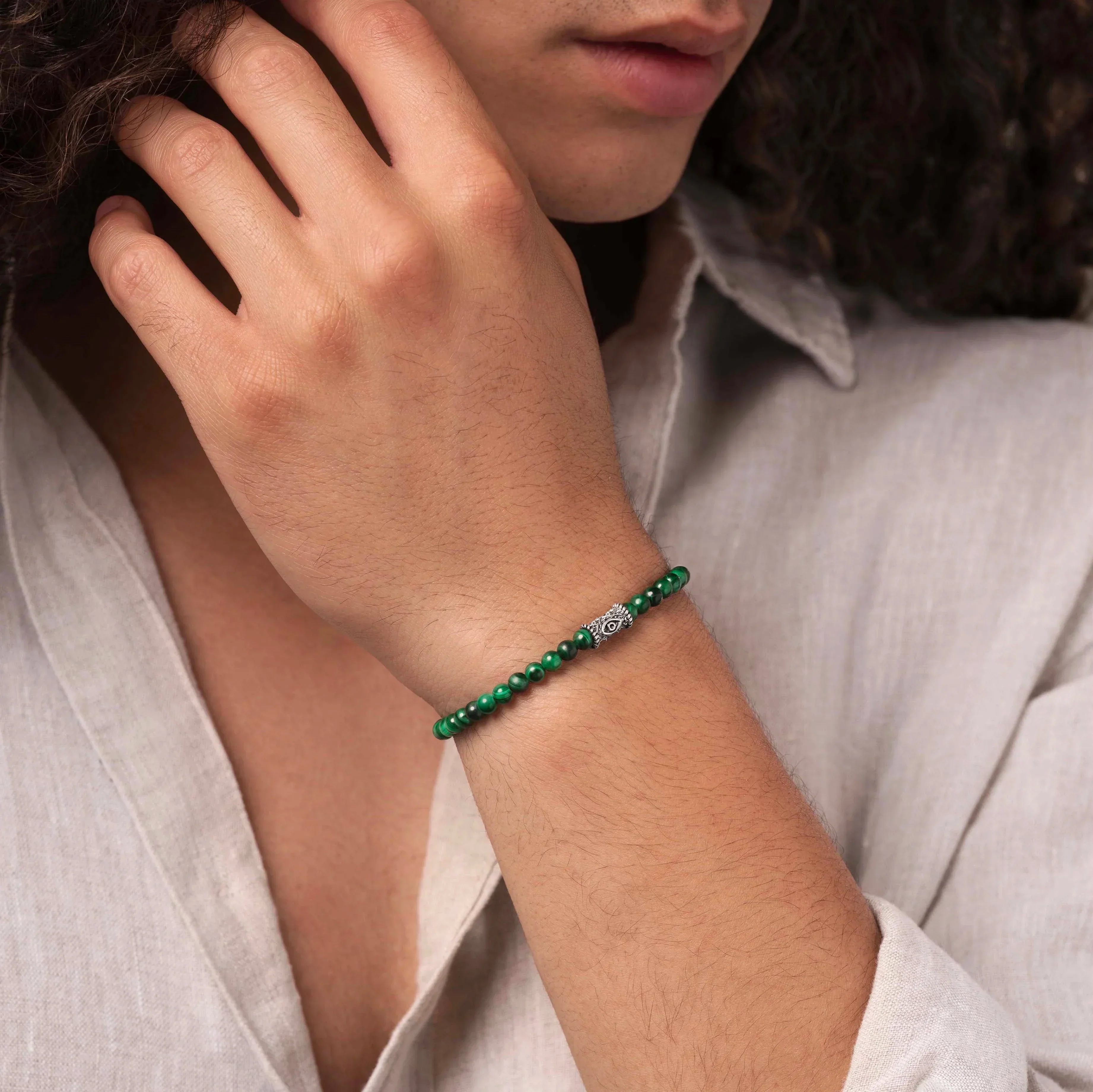 Enchanting Gaze Malachite Evil Eye Bracelet - Image 2