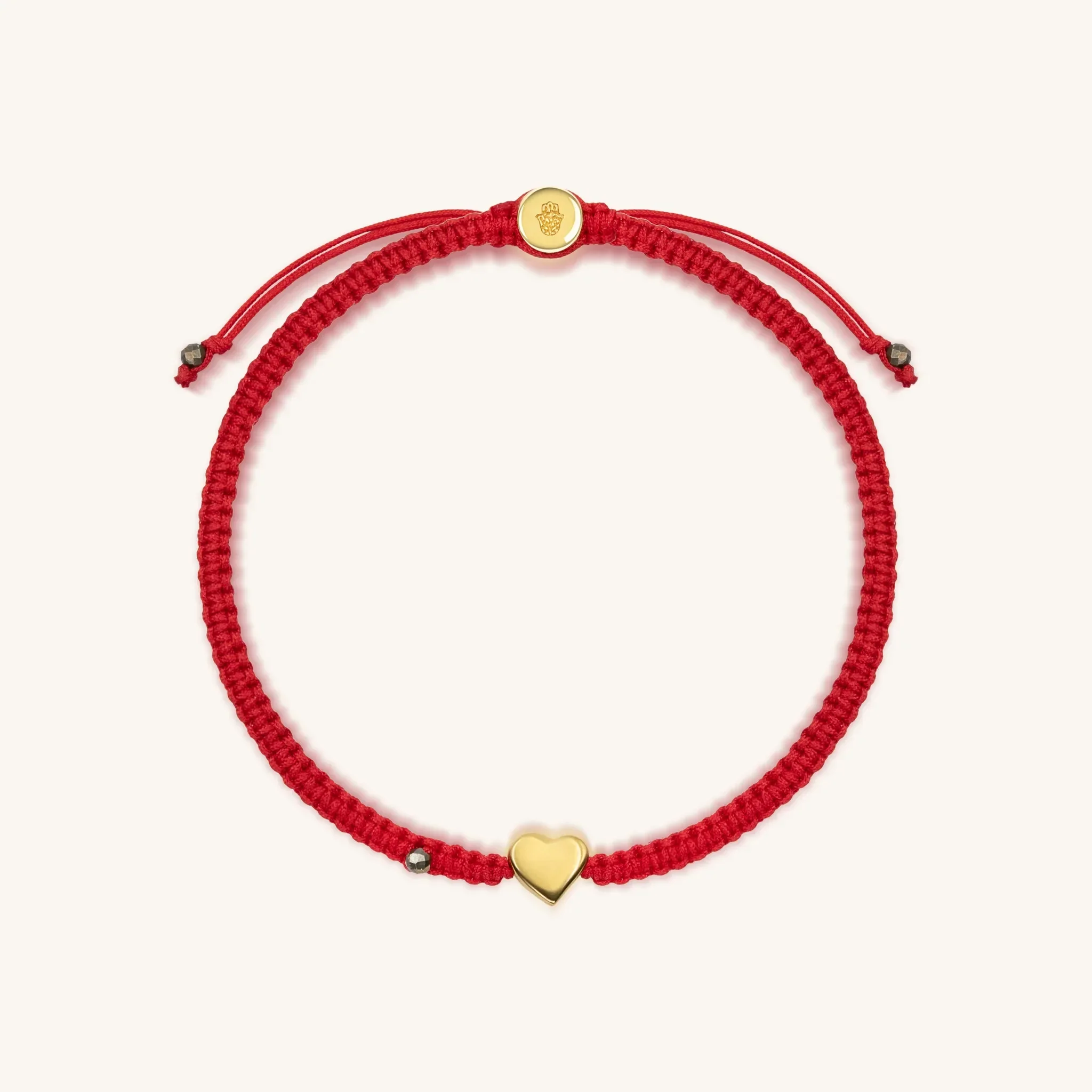 Enchanting Love Red String Gold Heart Charm Bracelet