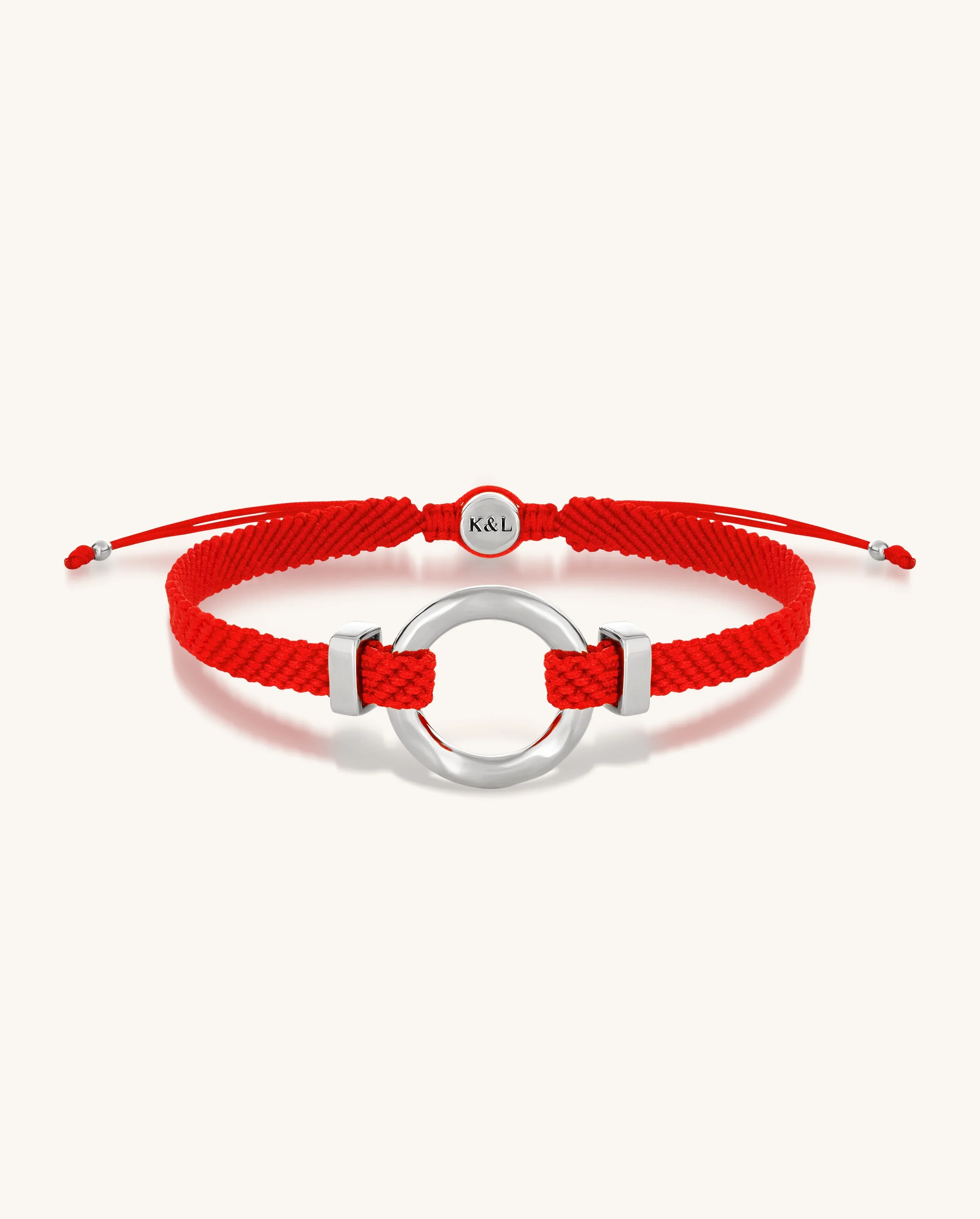 Endless Blessings Women's Silver Karma Circle Red String Bracelet
