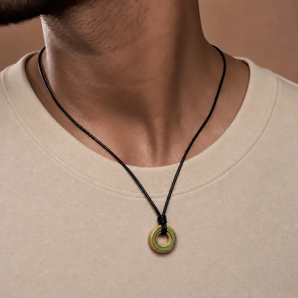 Endless Flow Jade Karma Circle Necklace - Image 2