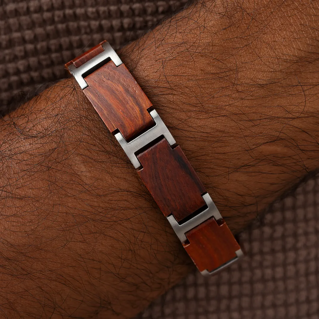 Enduring Ember Stainless Steel Sandalwood Bracelet - Image 2