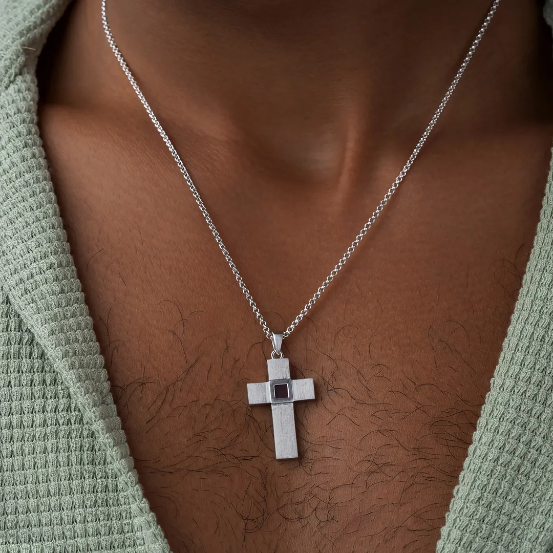 Enduring Faith Silver Cross Bible Nano Chip Necklace - Image 5