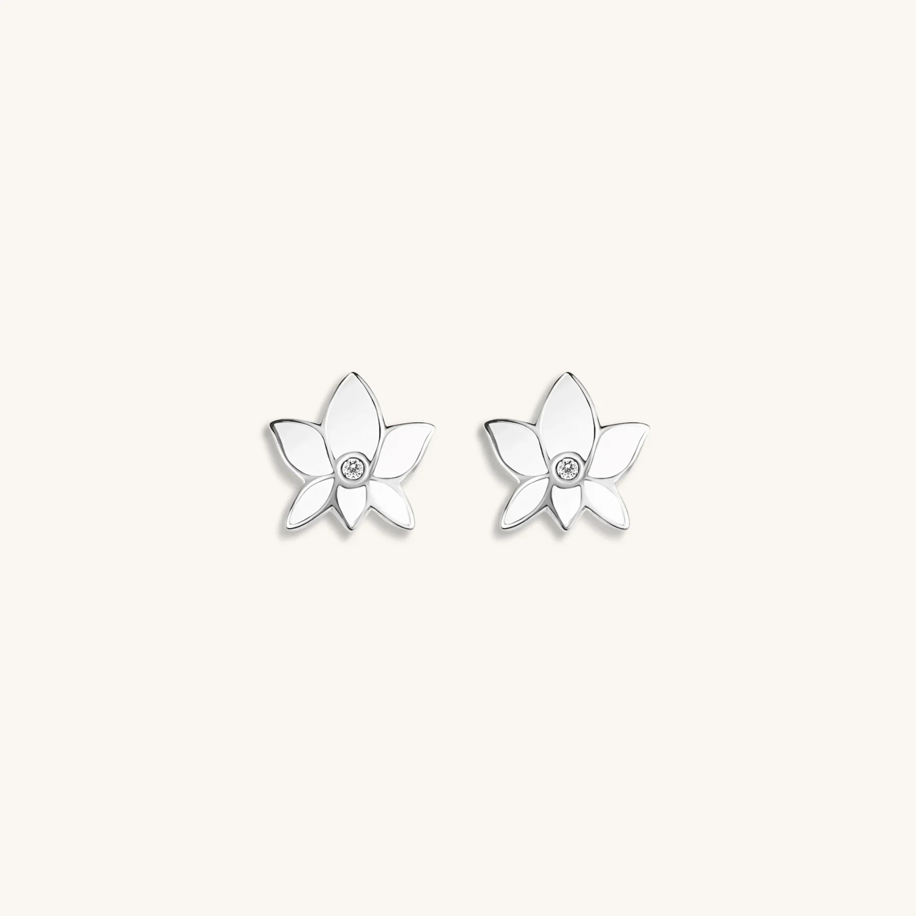 Enduring Peace Silver Lotus Stud Earrings