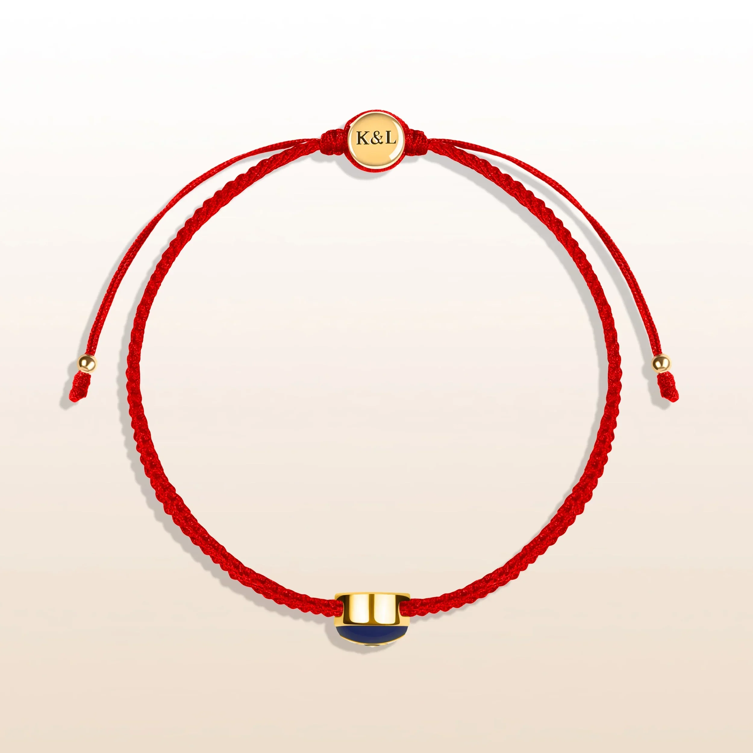 Essential Peacefulness Red String Navy Enamel Evil Eye Charm Bracelet - Image 3