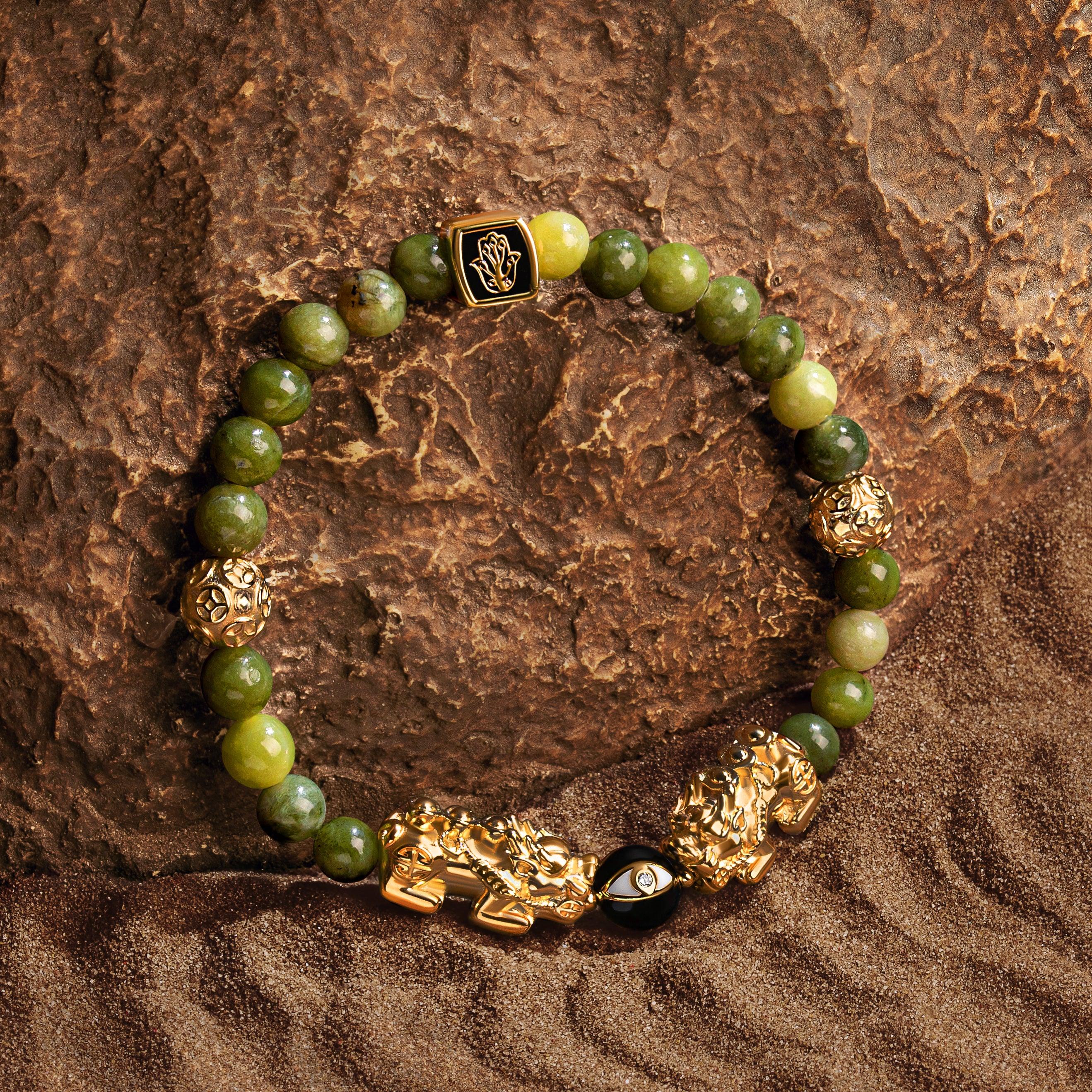 Established Resilience Double Dragon Jade Bracelet