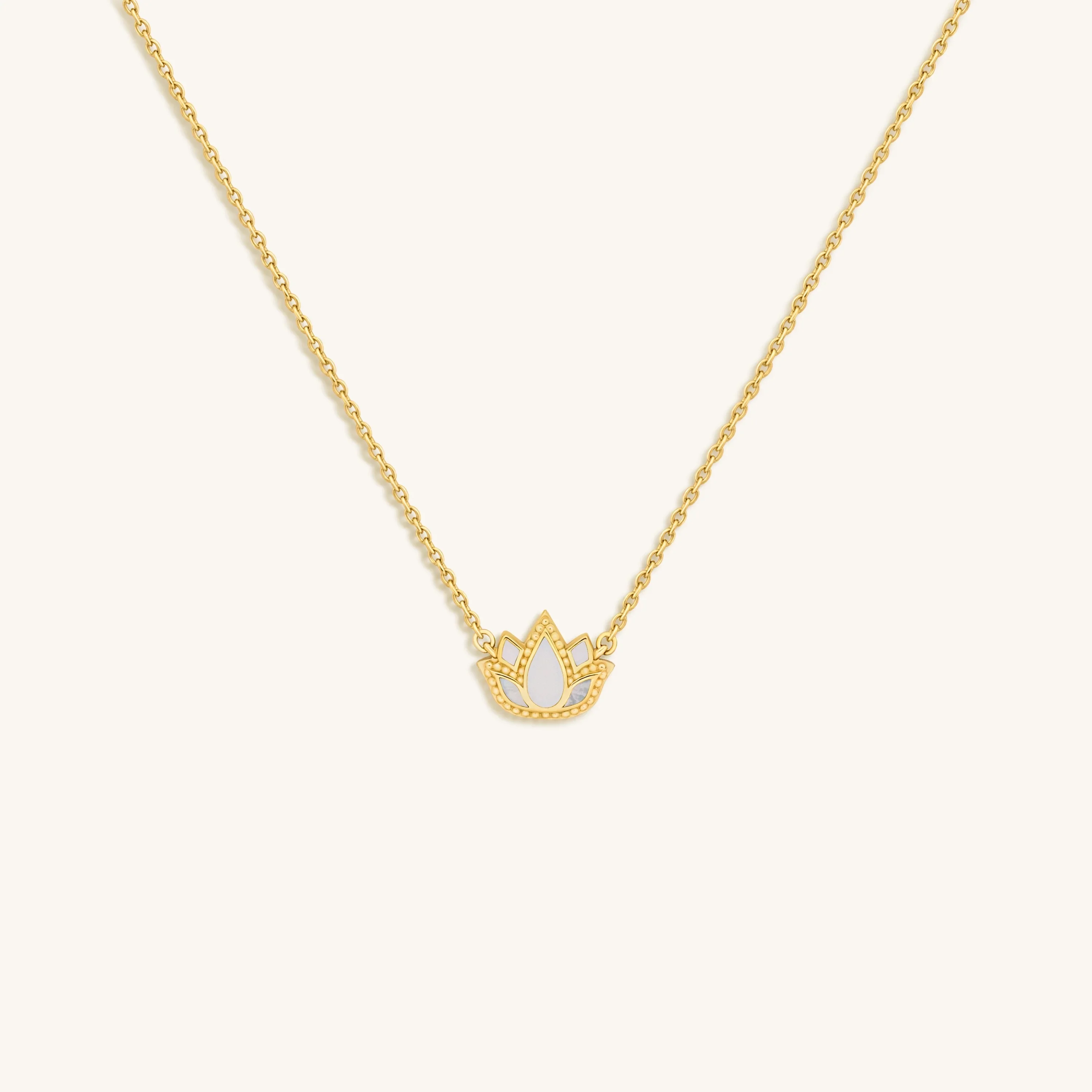 Centered Mindset Lotus Mother of Pearl Necklace