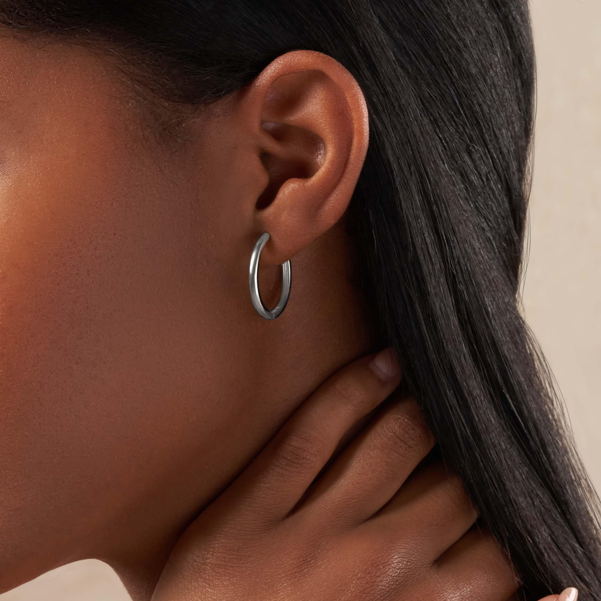Eternal Circle - Silver Hoop Earrings - Image 2